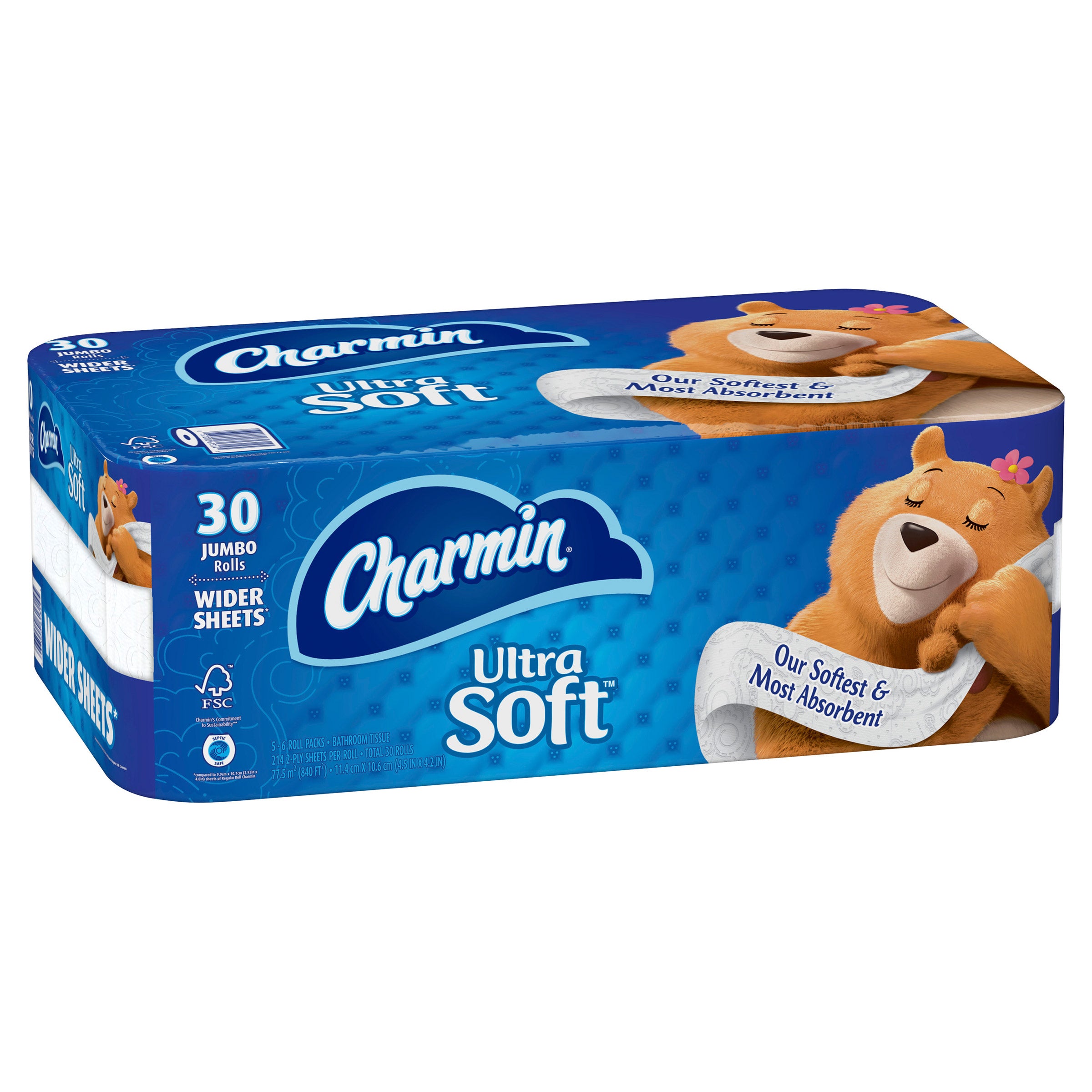CHARMIN ULTRA SOFT 30 ROLLS / 214 SHEETS - Image 1