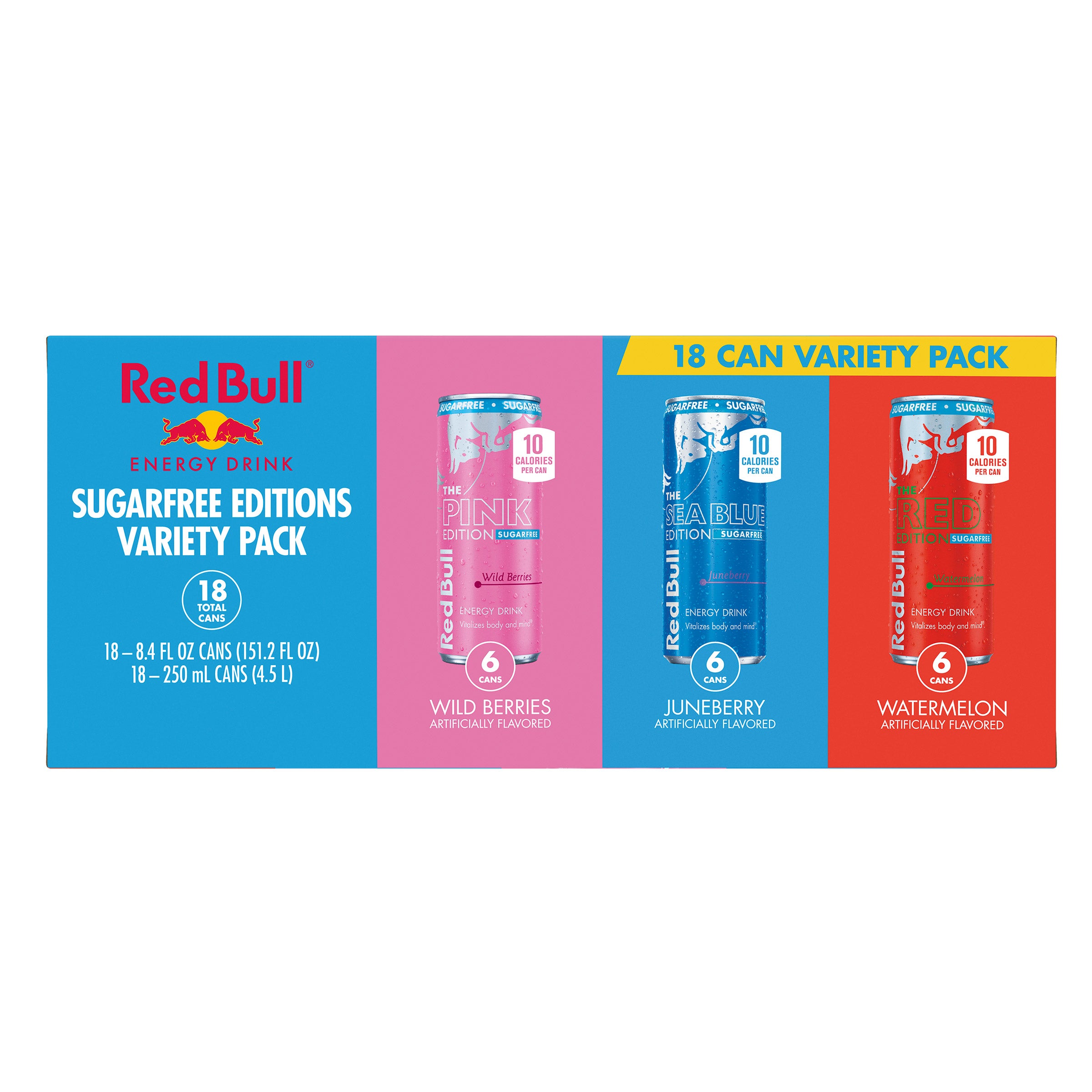 RED BULL SUGAR FREE VARIETY 18/8.4 OUNCE CANS - Image 1