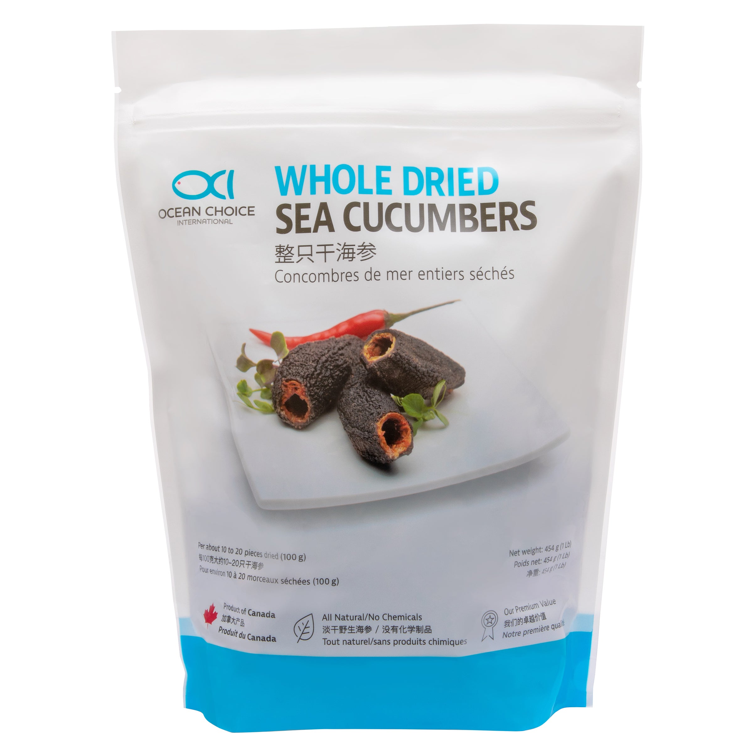 OCEAN CHOICE WHOLE SEA CUCUMBER 16 OZ (1 LB)