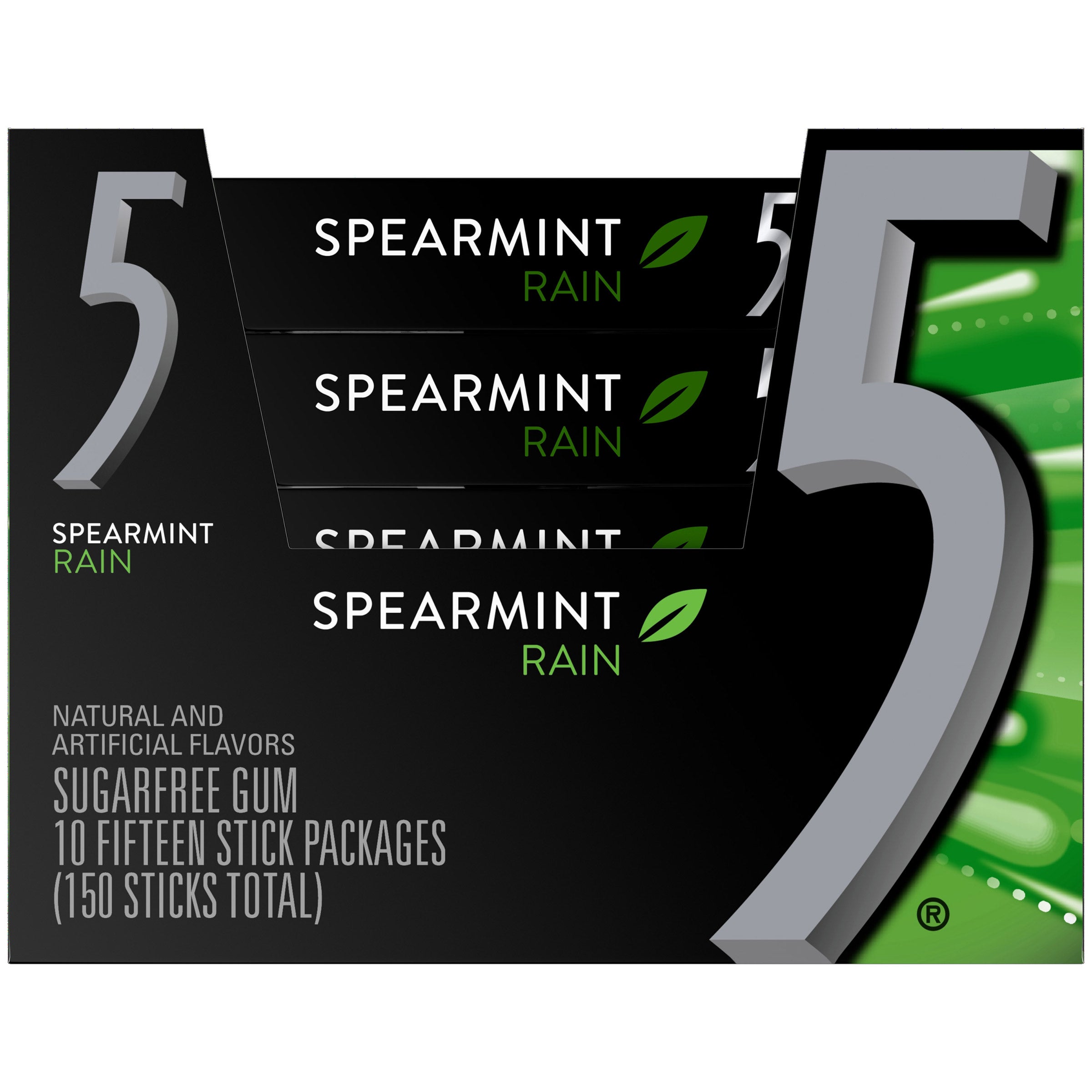 WRIGLEY'S 5 SPEARMINT RAIN GUM 10 CT/15 PC - Image 1