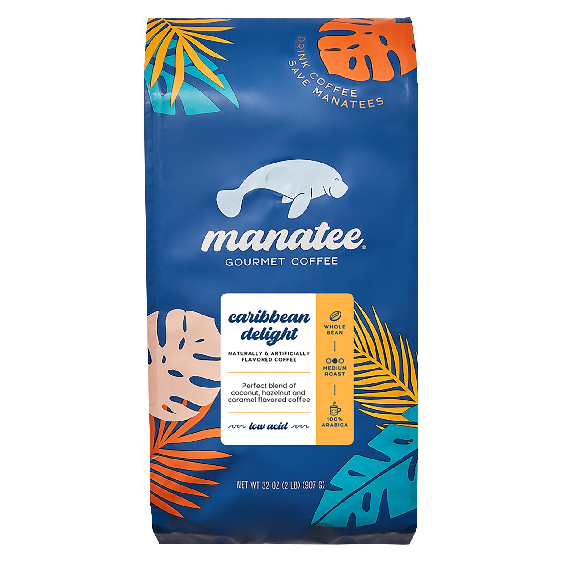 MANATEE CARIBBEAN TRI-FLAVORED COFFEE 2 LB