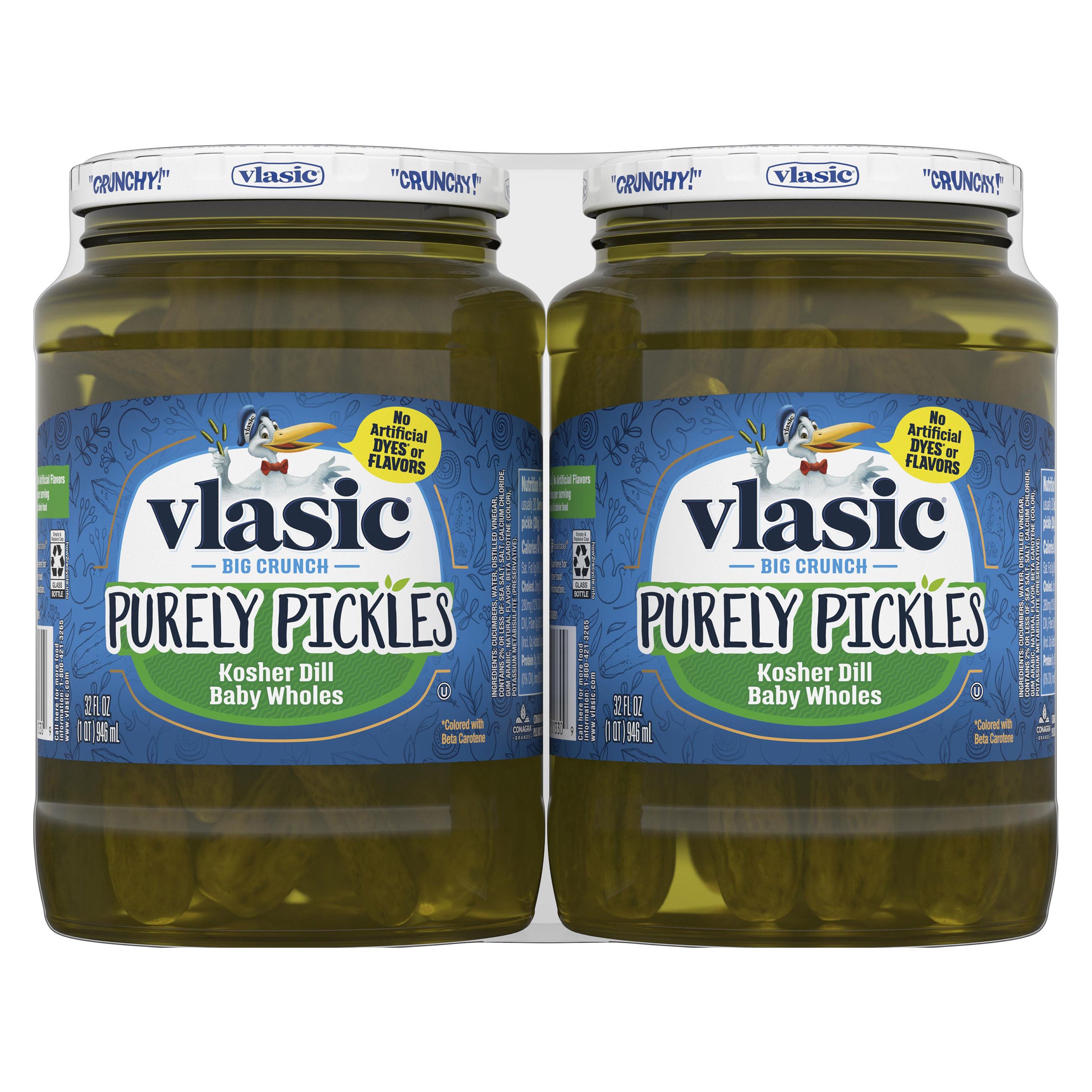 VLASIC KOSHER DILL BABY WHOLE PICKLES 2/32OZ JARS