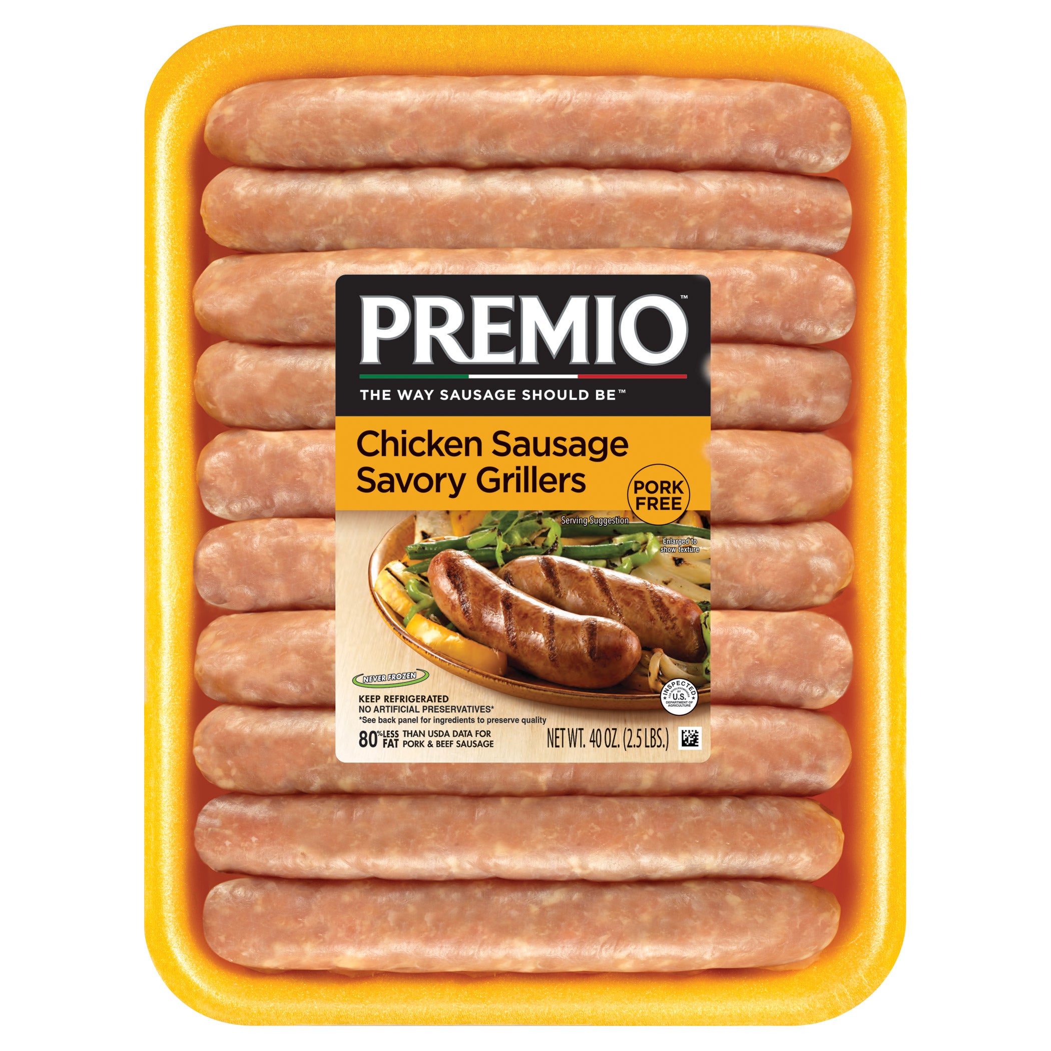 PREMIO PORK FREE CHICKEN GRILLERS 40 OZ (2.5 LBS)
