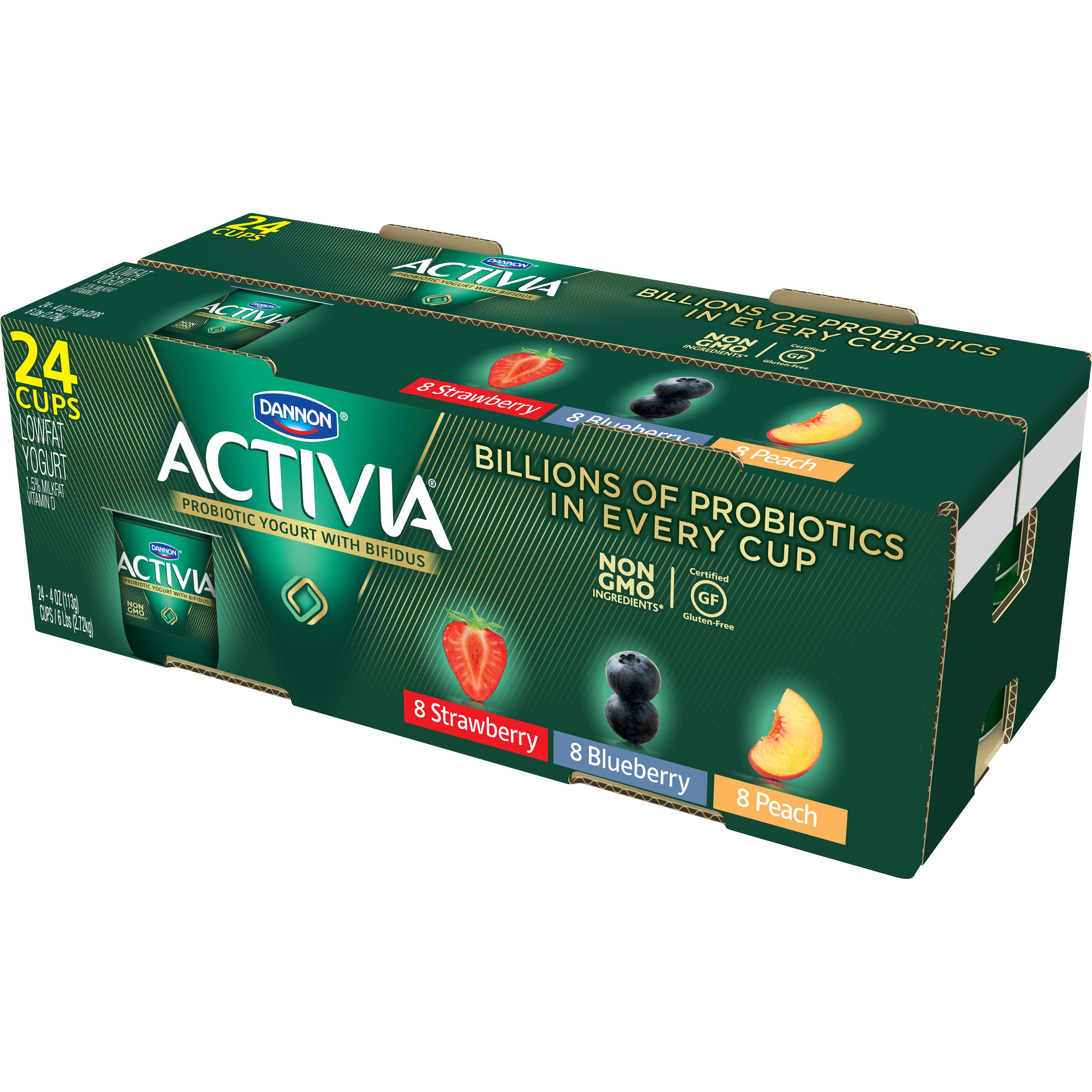 DANNON ACTIVIA PROBIOTIC YOGURT 24/4 OZ