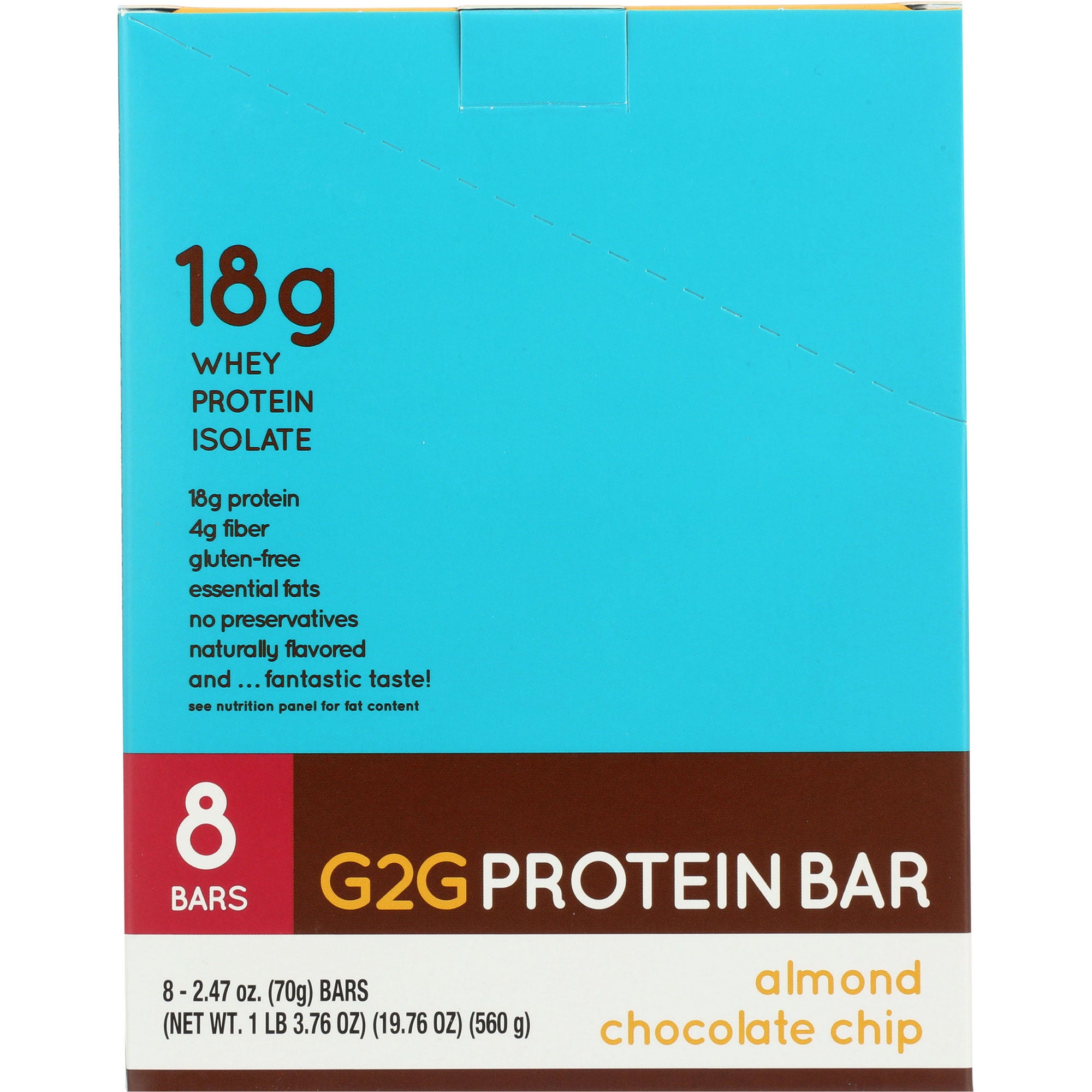 G2G PROTEIN BAR ALMOND CHOCOLATE CHIP 8 CT