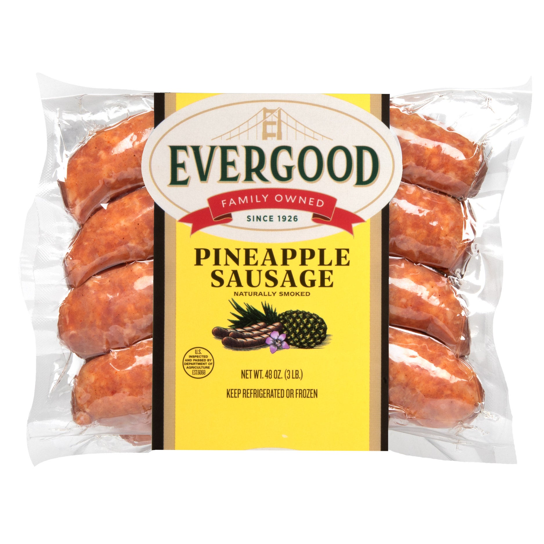 EVERGOOD PINEAPPLE SAUSAGE 48 OZ