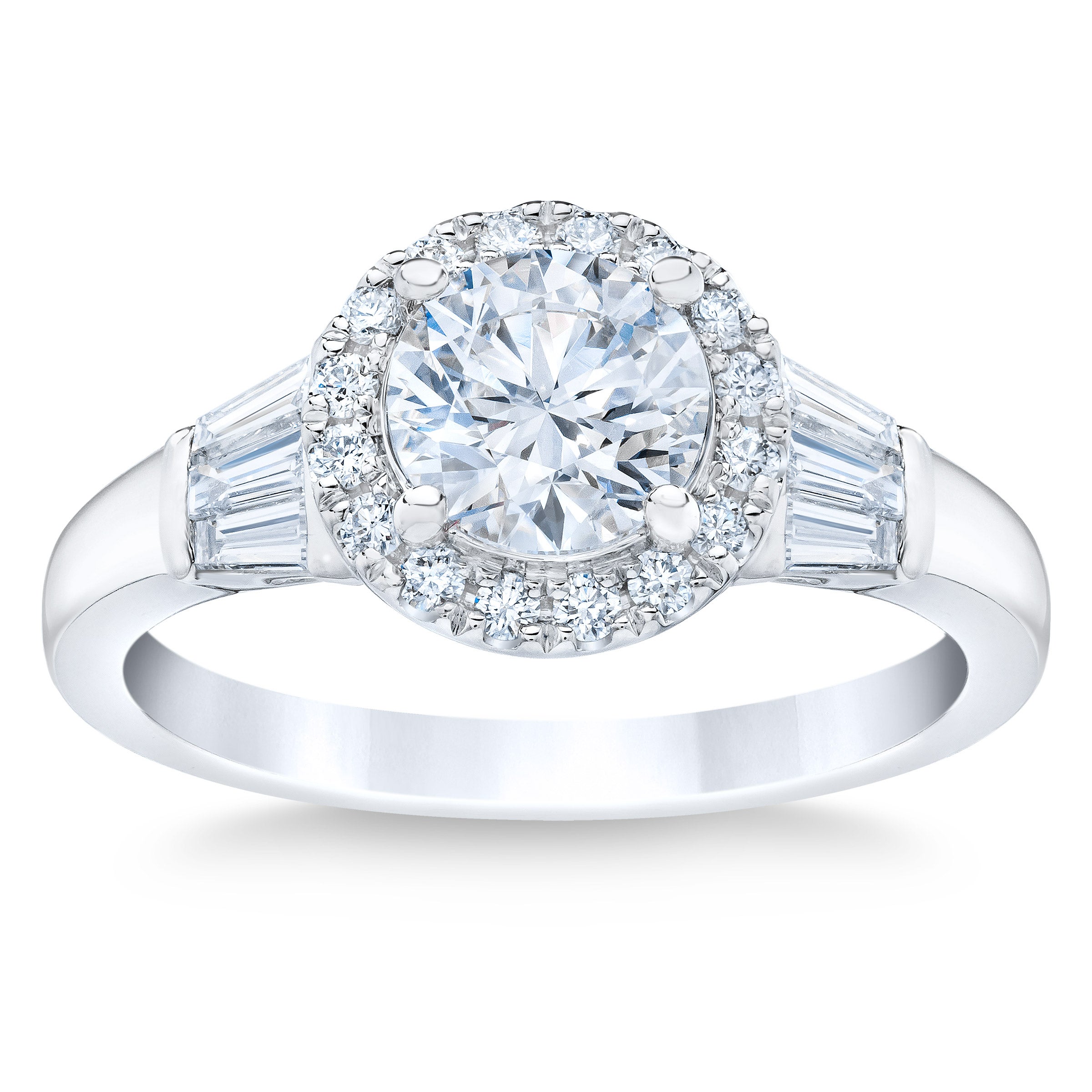 1.70CTW ROUND DIAMOND PLATINUM WED RING SZ 7 1.20CT CENTER VS1 ¨H¨ - Image 1