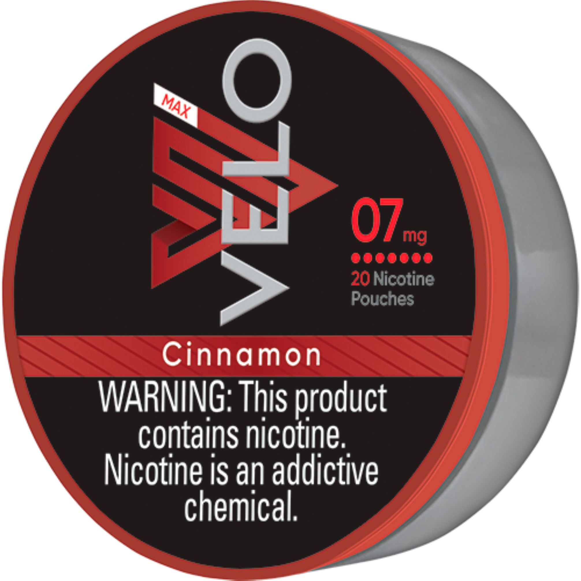 VELO MAX CINNAMON POUCH 7 MG 5/20CT TINS .26 OZ