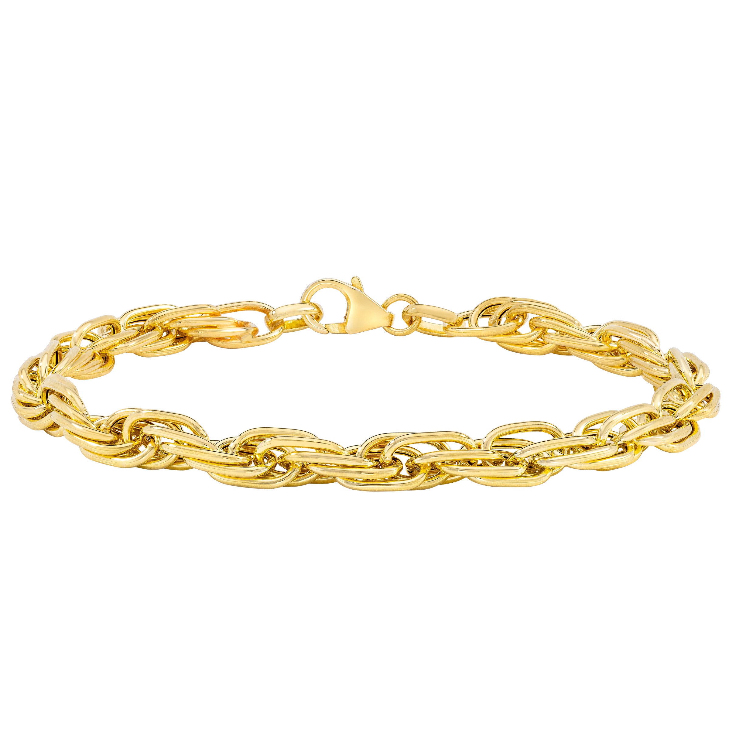 14KT YELLOW GOLD LINK TWIST BRACELET MADE IN ITALY - Image 1