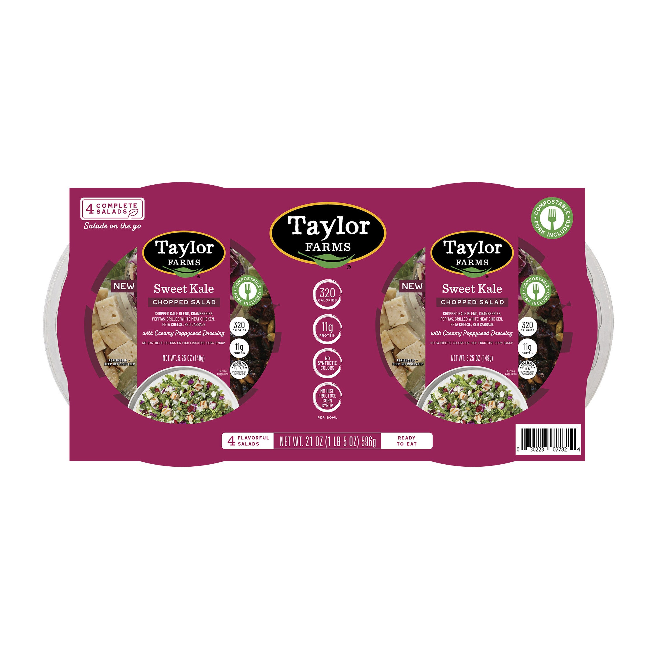 TAYLOR FARMS SWEET KALE SALAD 4 PACK 5.2 OUNCES EACH - Image 1