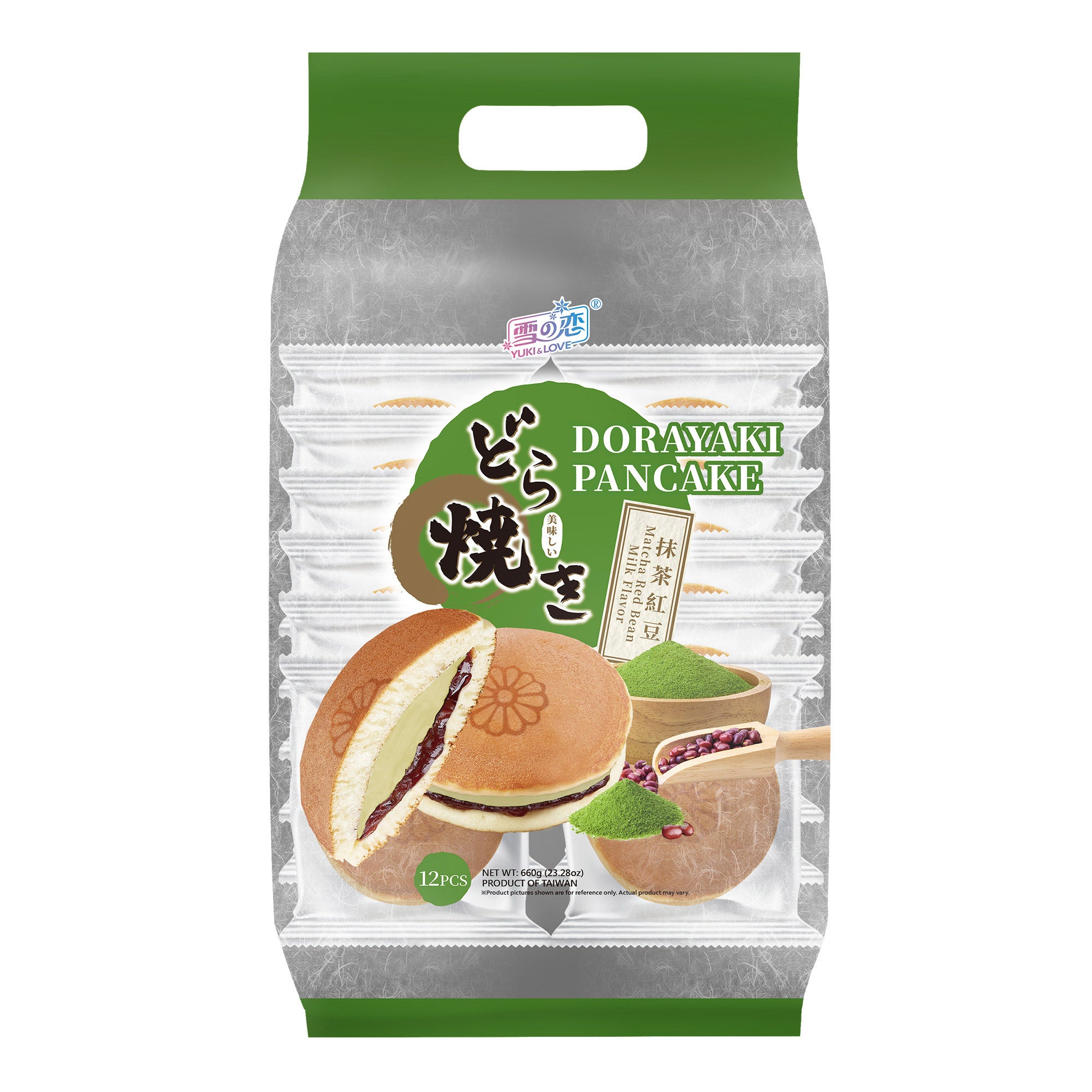 YUKI & LOVE DORAYAKI MATCHA RED BEAN 12 COUNT 23.28 OUNCES - Image 1