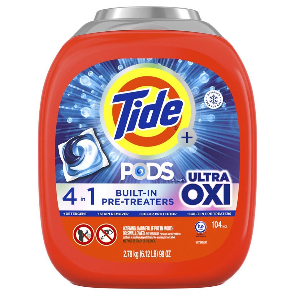 TIDE PODS WITH ULTRA OXI 104 CT - Image 1