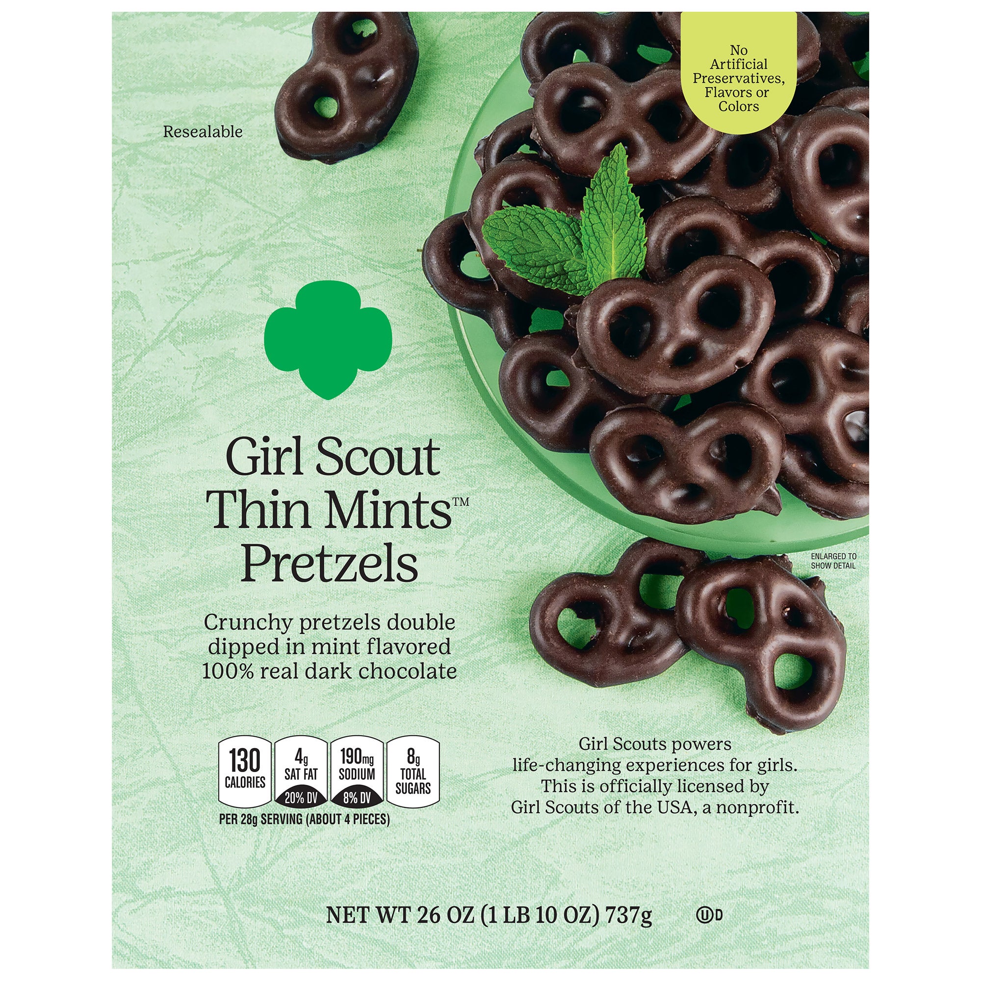 GIRL SCOUT THIN MINTS PRETZELS 26 OZ