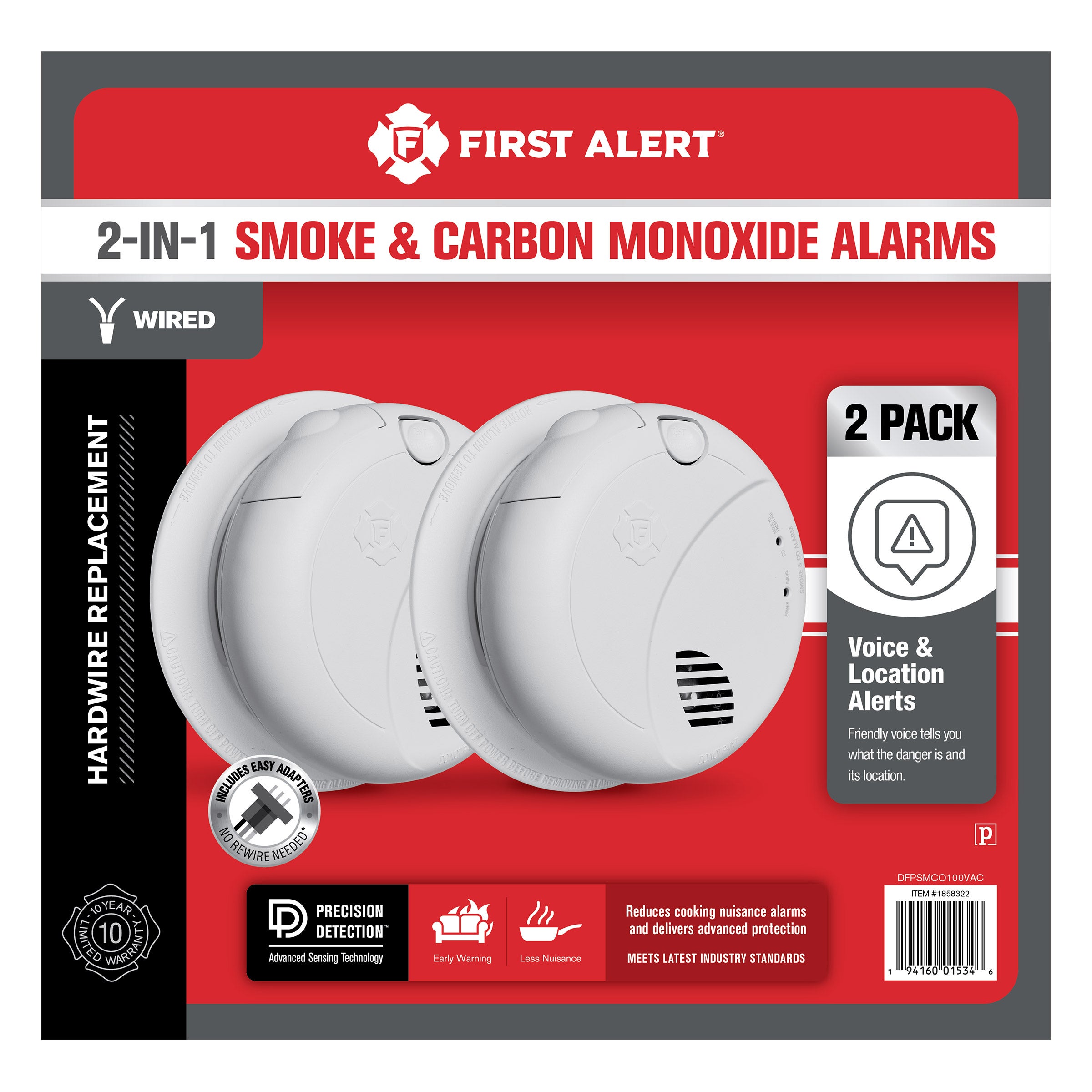 FIRST ALERT HARDWIRED COMBO SMOKE & CO ALARM - Image 1