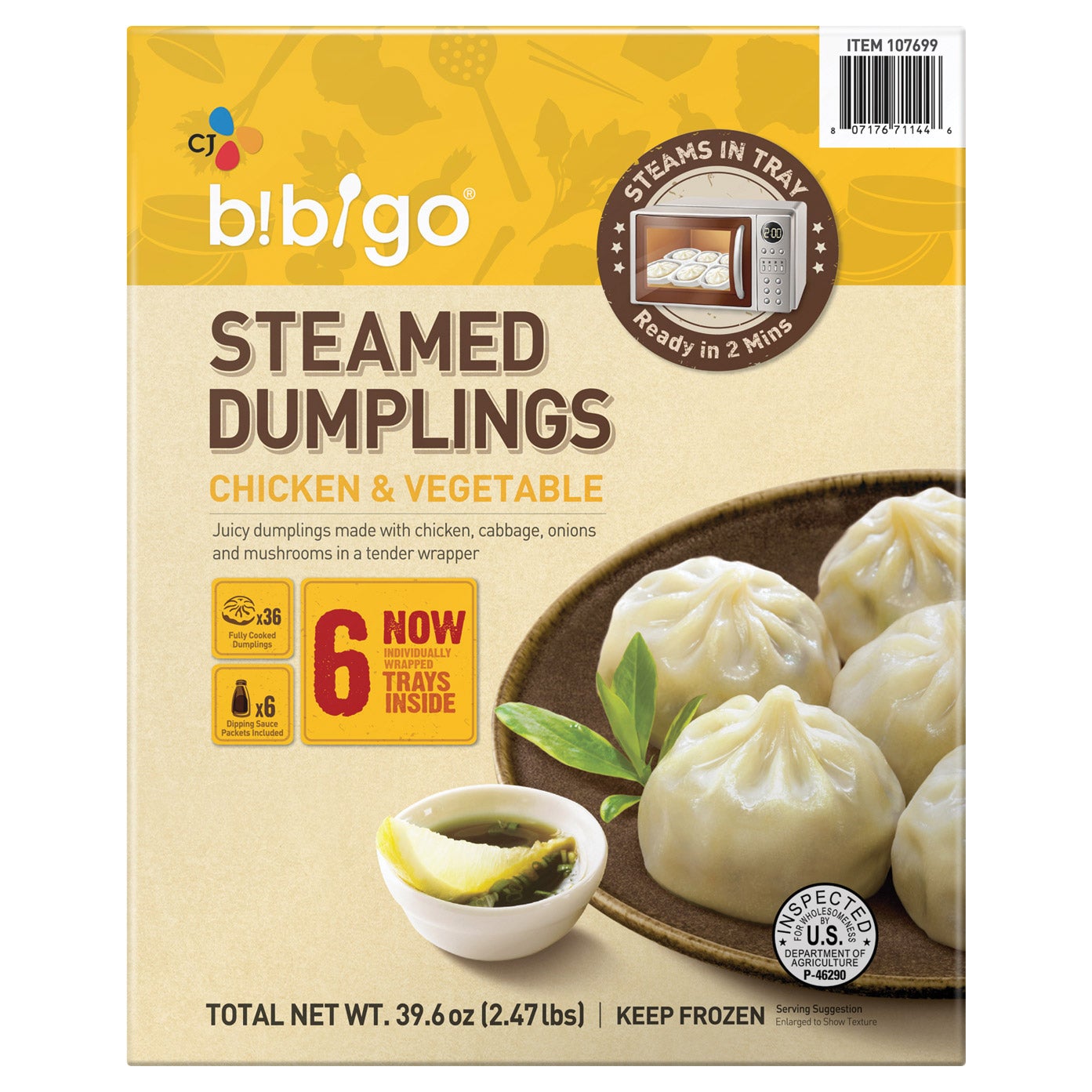 BIBIGO CHICKEN DUMPLINGS 36 COUNT BOX