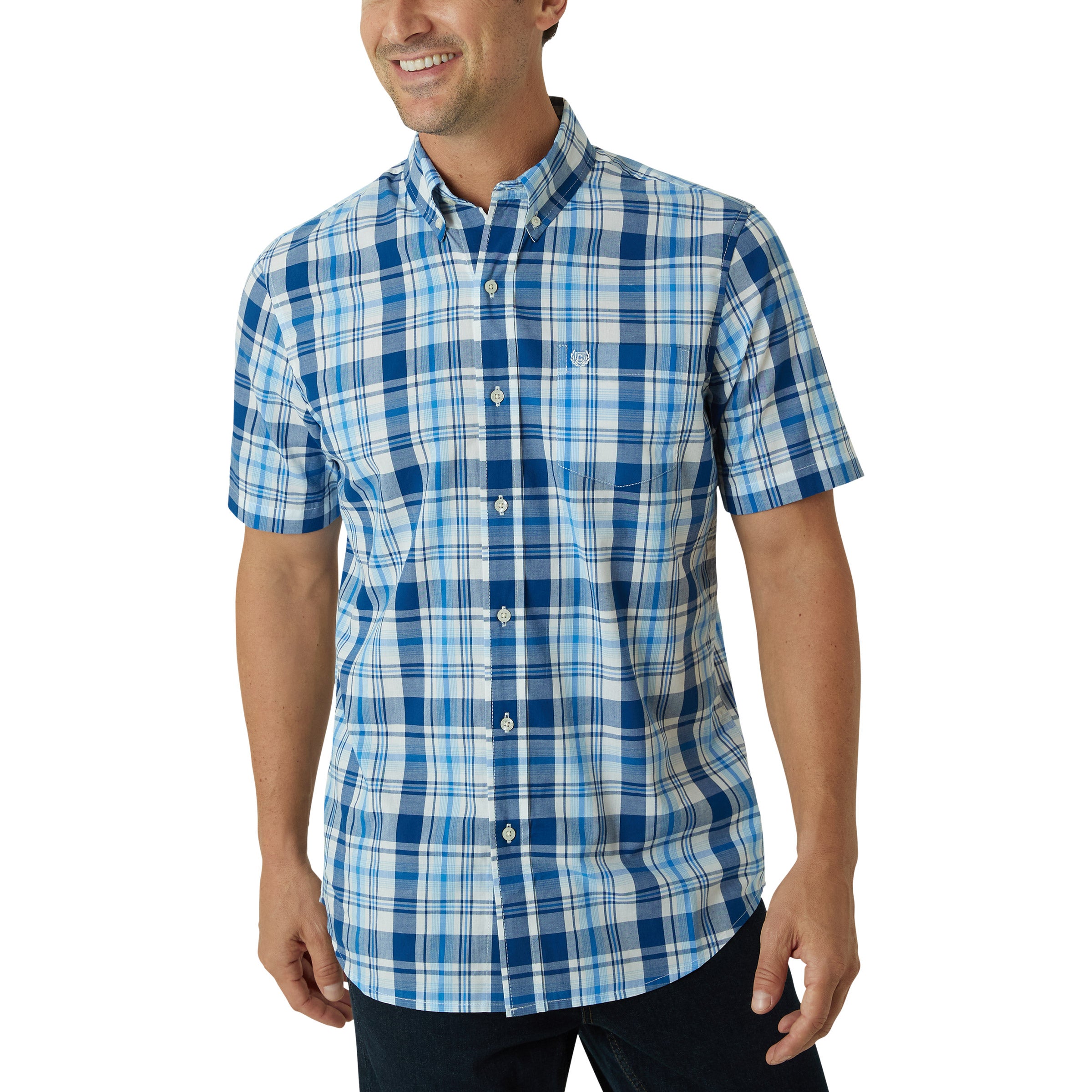 CHAPS MEN'S SHORT SLEEVE WOVEN