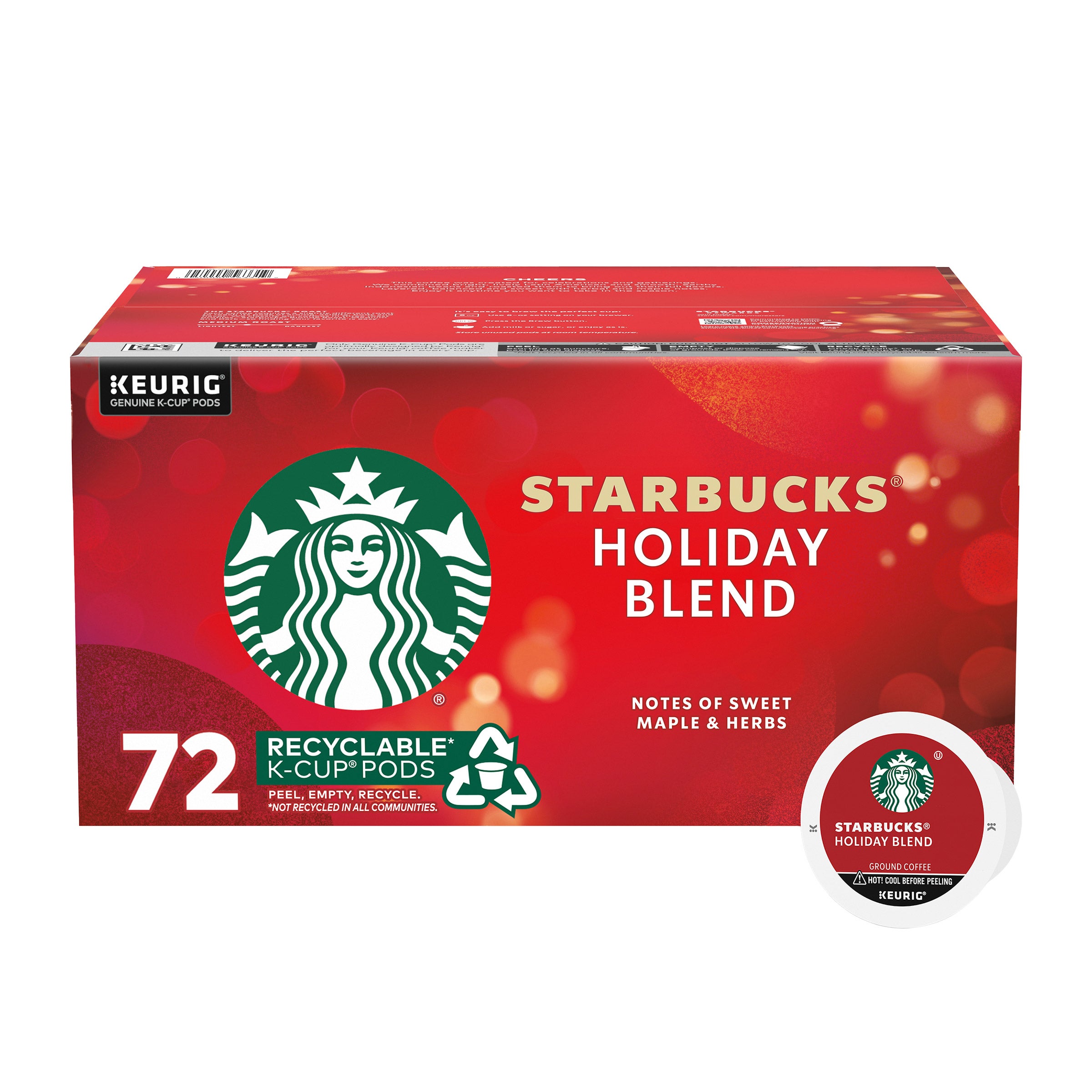 STARBUCKS HOLIDAY MEDIUM ROAST 72 CT K-CUP PODS - Image 1
