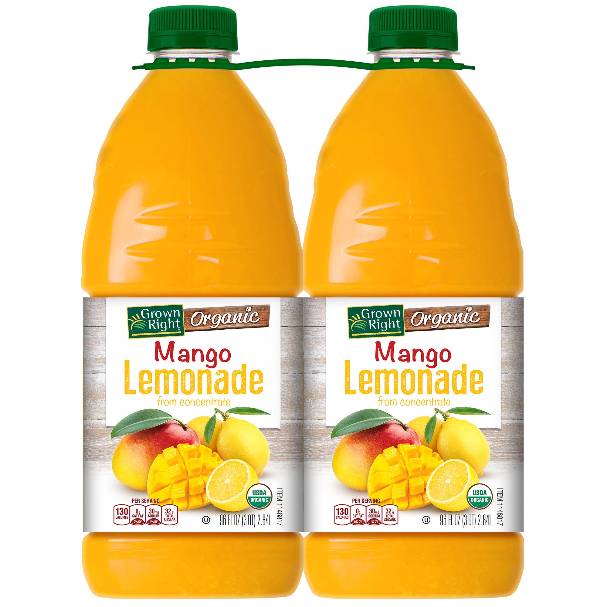 GROWN RIGHT ORGANIC MANGO LEMONADE 2/96 OZ BOTTLES