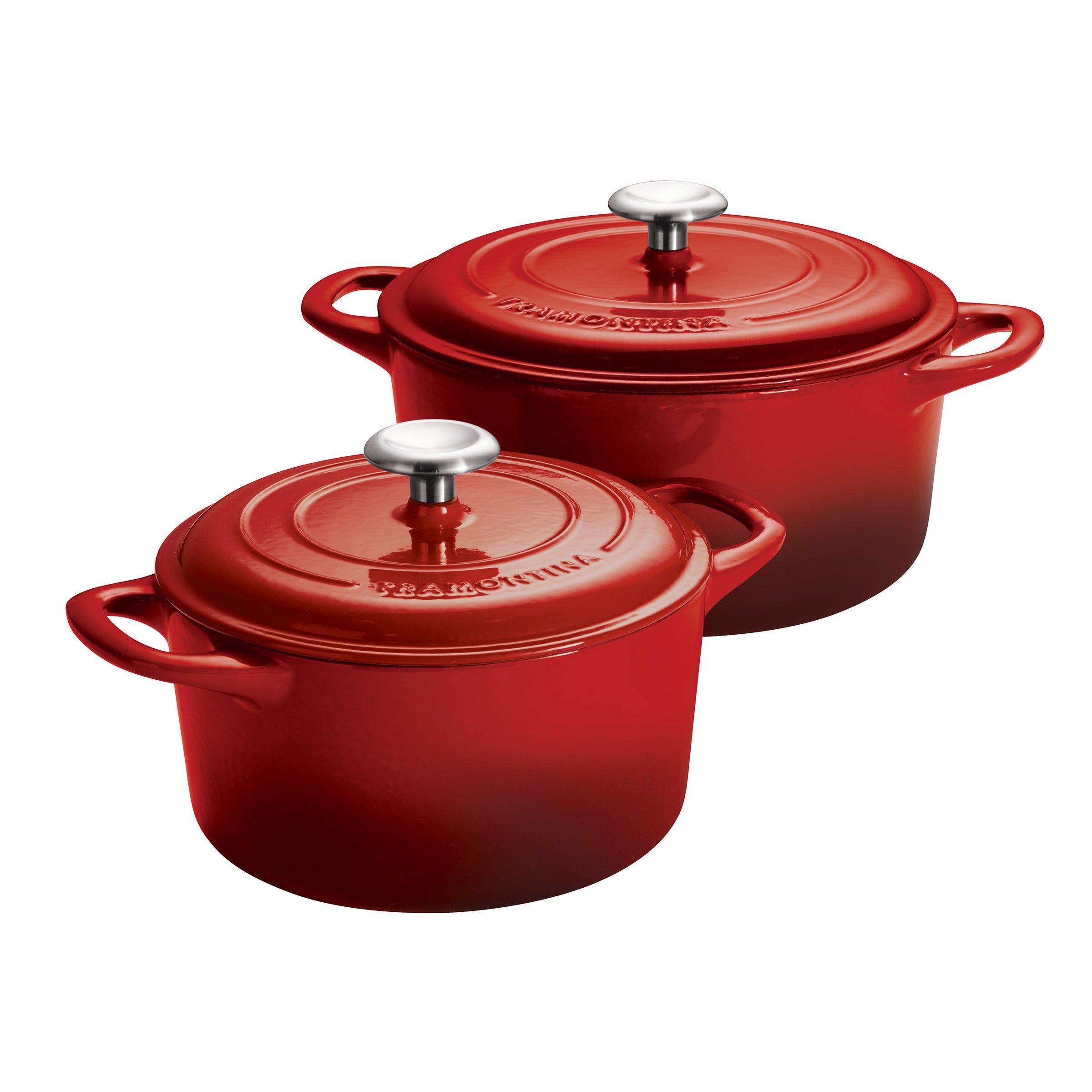 TRAMONTINA CAST IRON DUTCH OVENS 3.5 & 5.5 QUART SET
