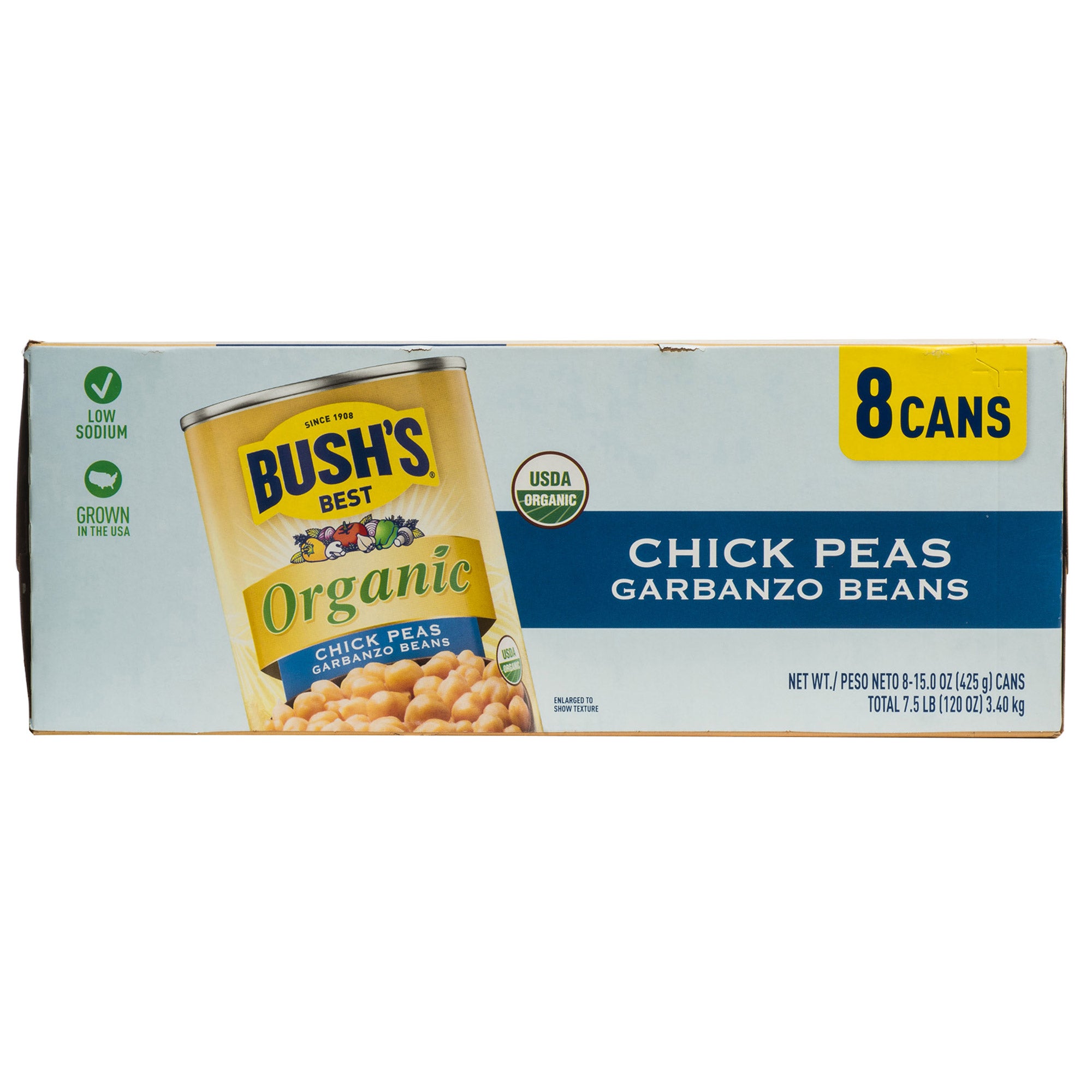 BUSH'S ORGANIC GARBANZO BEANS 8/15 OZ