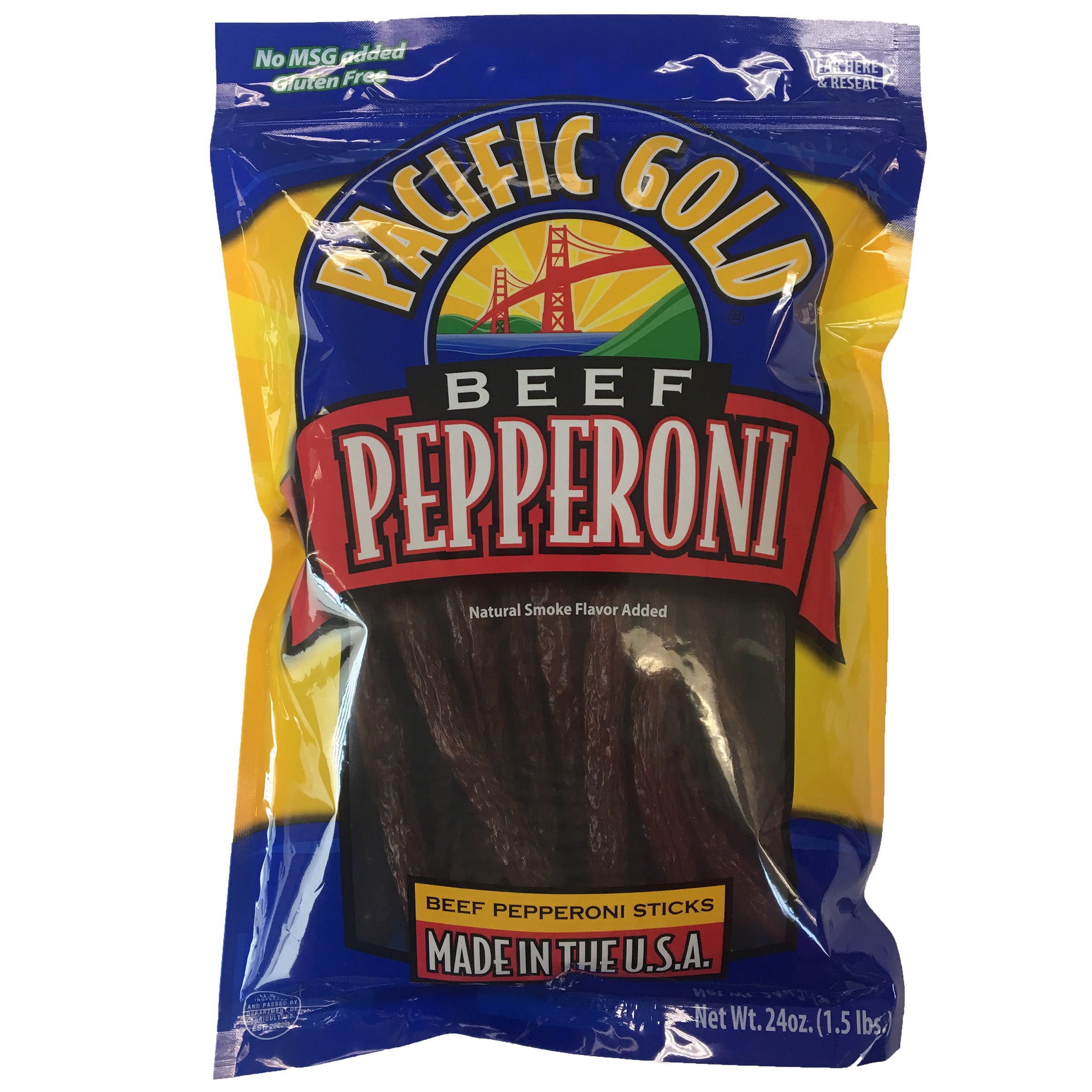 PACIFIC GOLD BEEF PEPPERONI STICKS 24 OUNCES