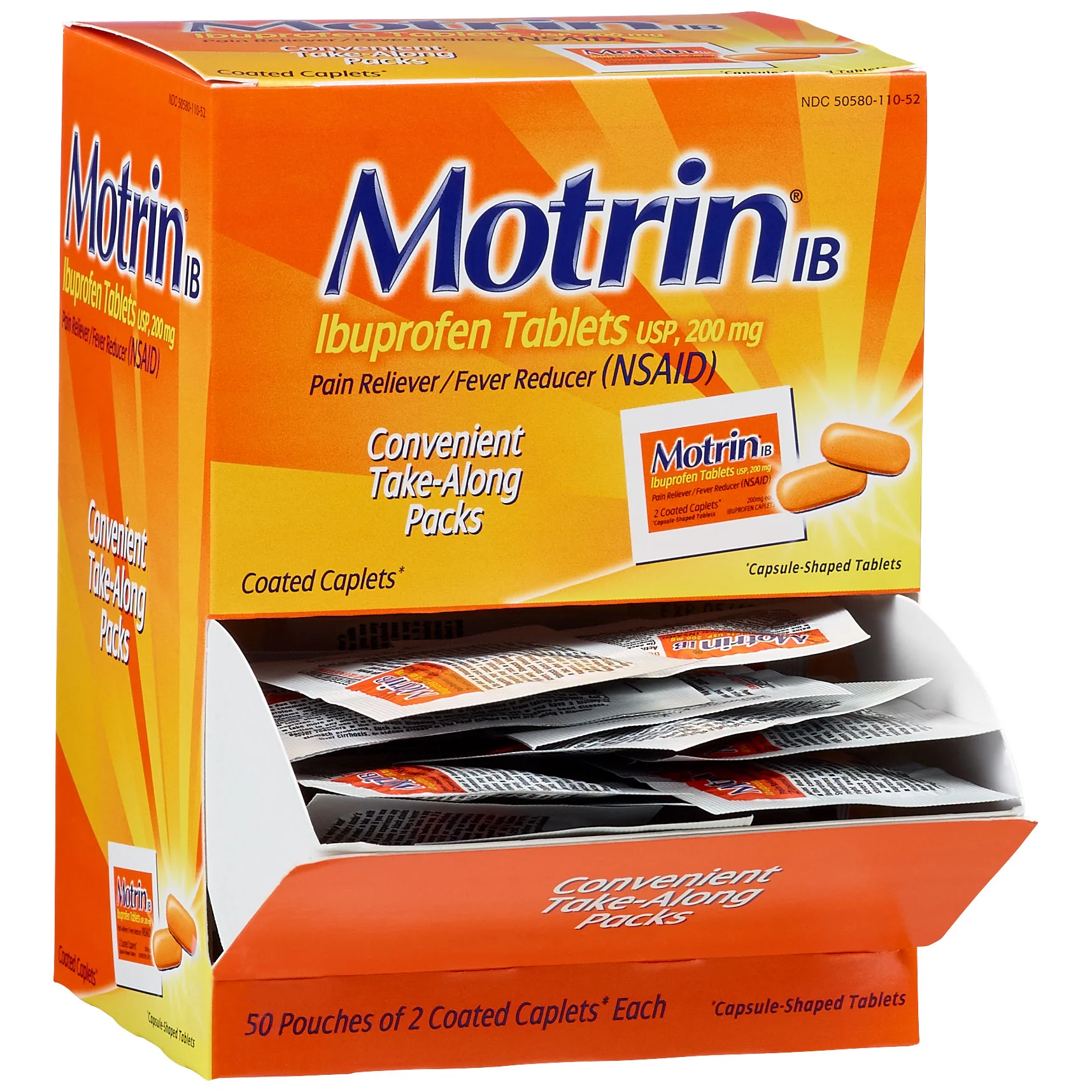 MOTRIN IB IBUPROFEN TABLETS 50 PK/2 CT - Image 1