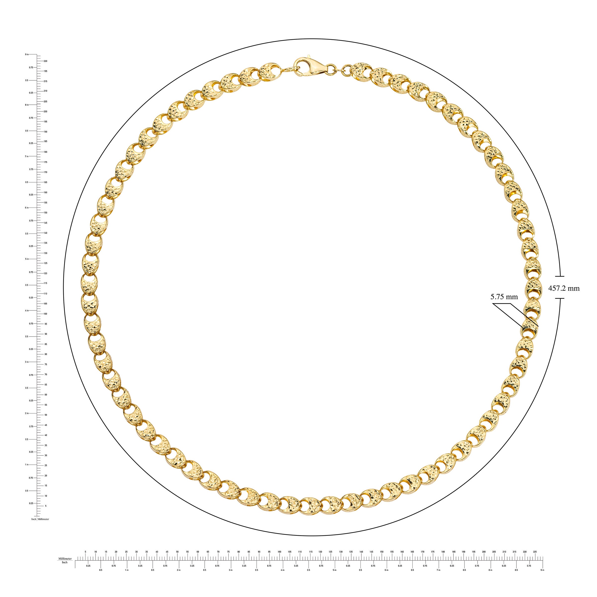 14KT YELLOW GOLD 18¨ LINK NECKLACE MADE IN ITALY - Image 1