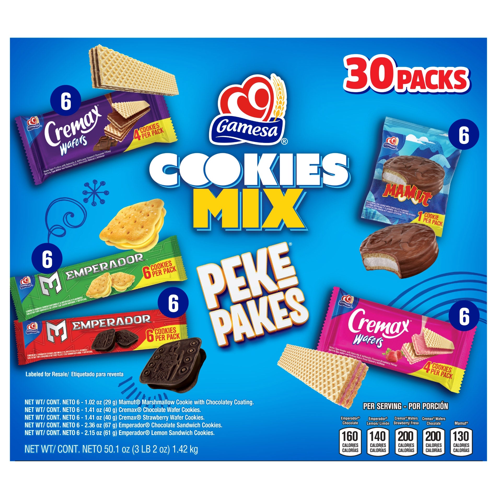 GAMESA COOKIE VARIETY 30 CT/ 51.8 OUNCES