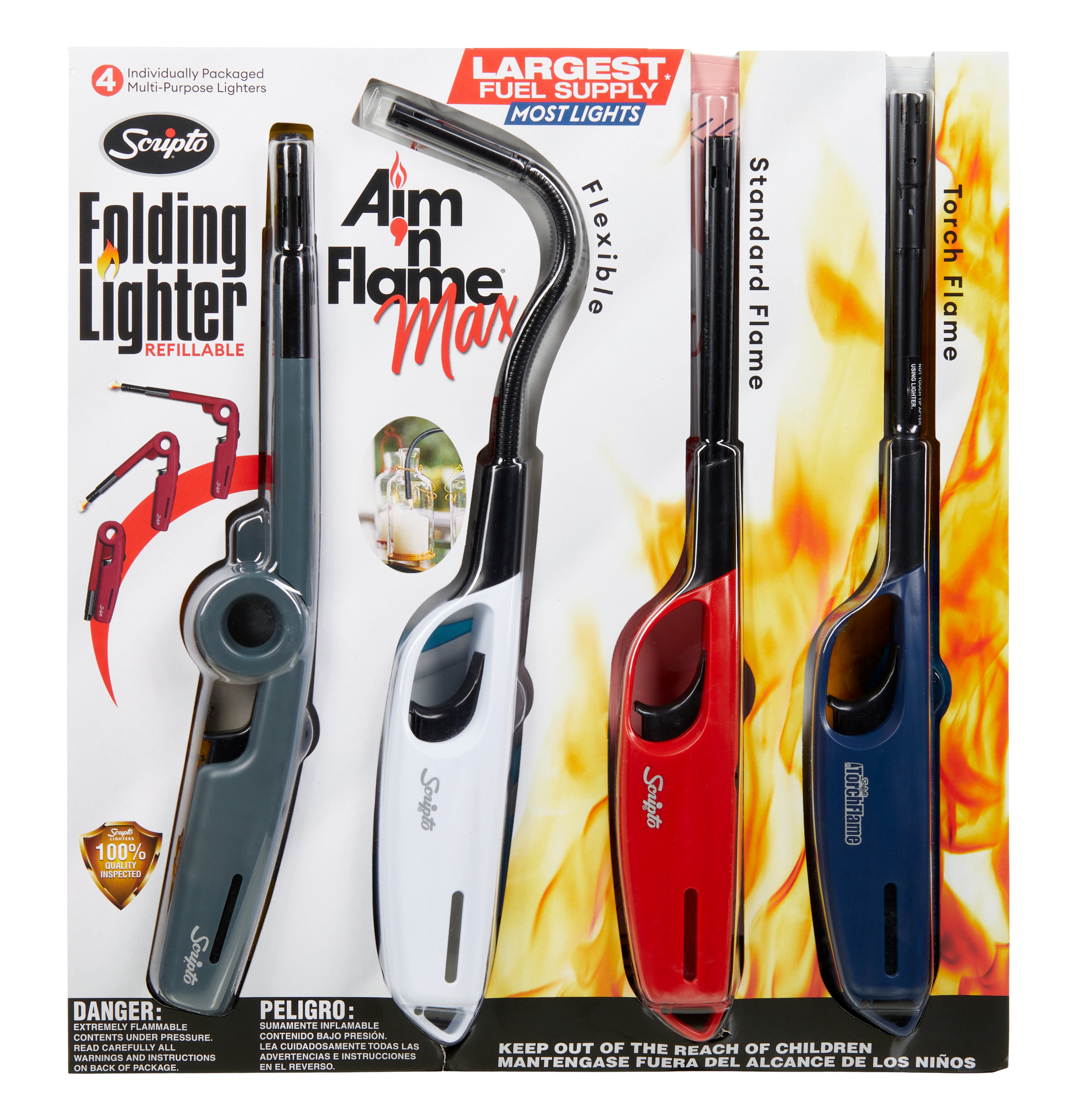 SCRIPTO UTILITY LIGHTERS 4 CT