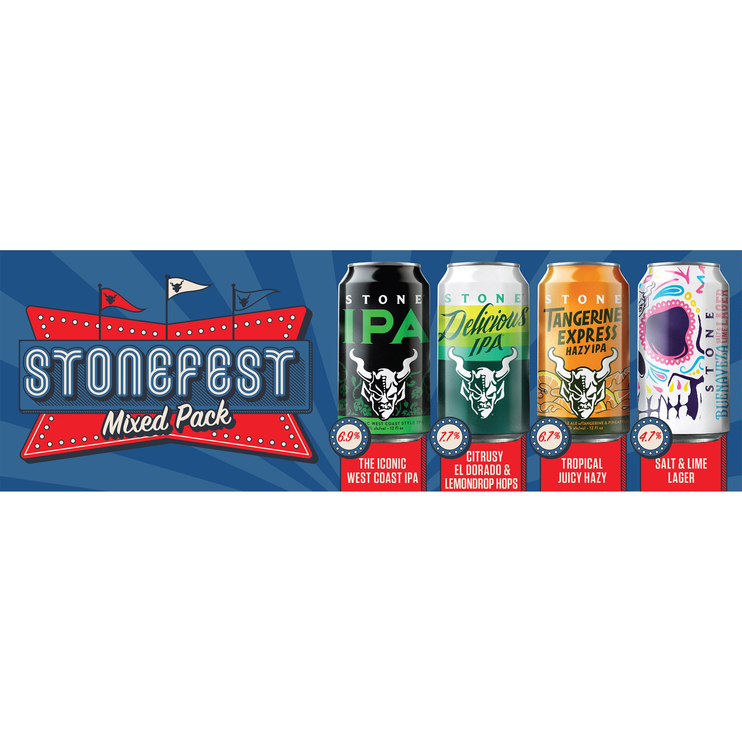 STONE BREWING IPA VARIETY PACK SAN DIEGO 24/12OZ CANS