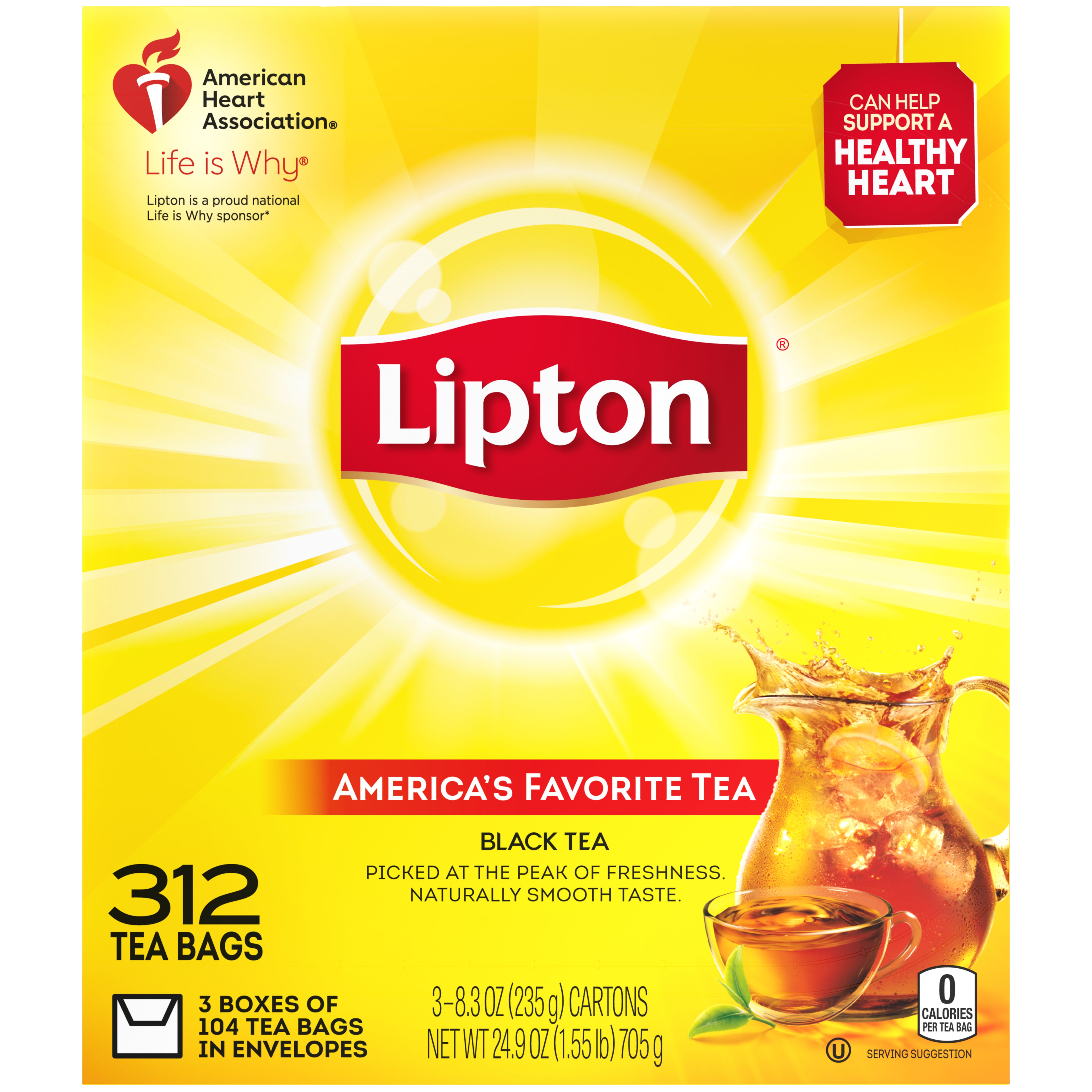 LIPTON TEA BAGS 312 CT (1.556LBS) - Image 1