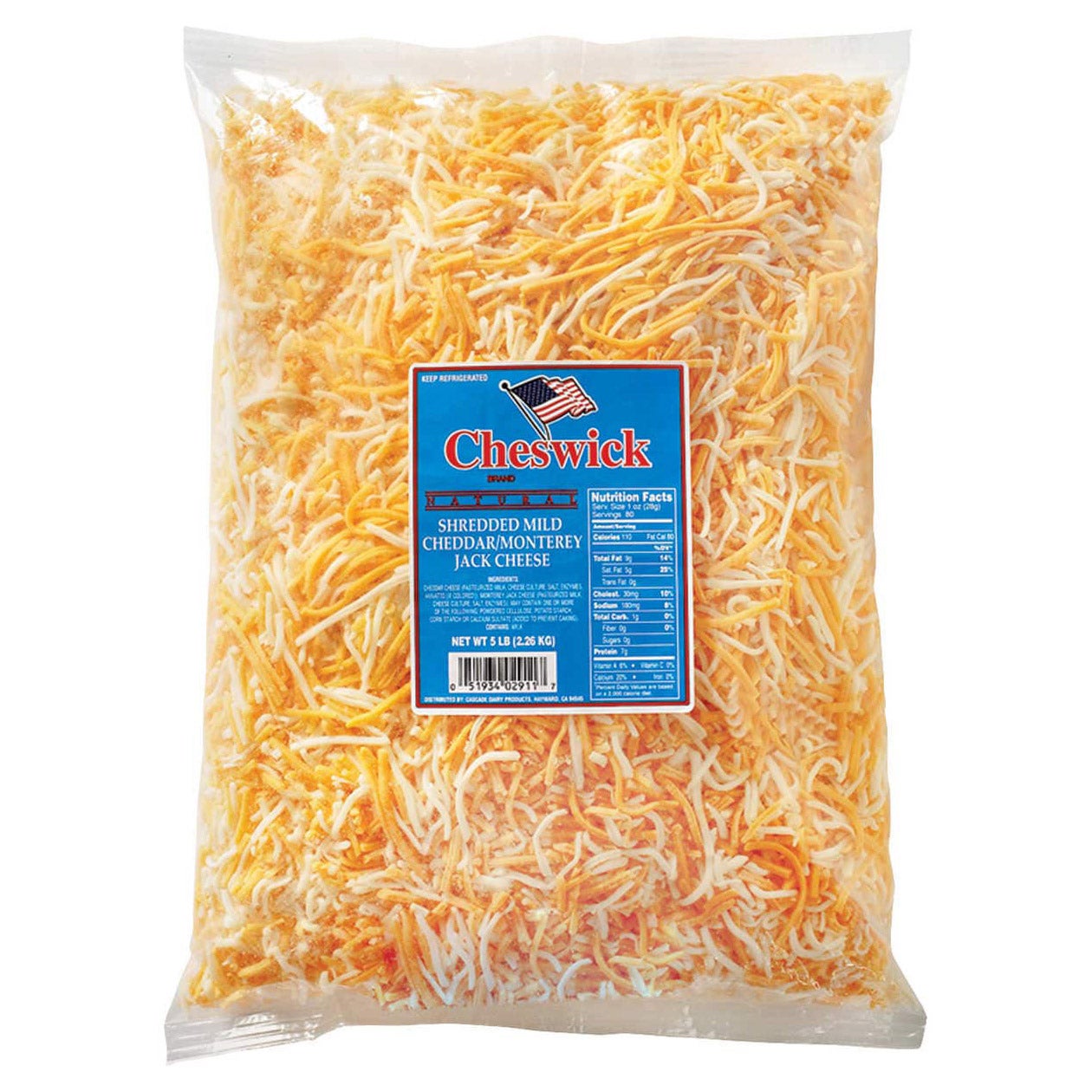 CHESWICK SHREDDED CHEDDAR/JACK 5 LB