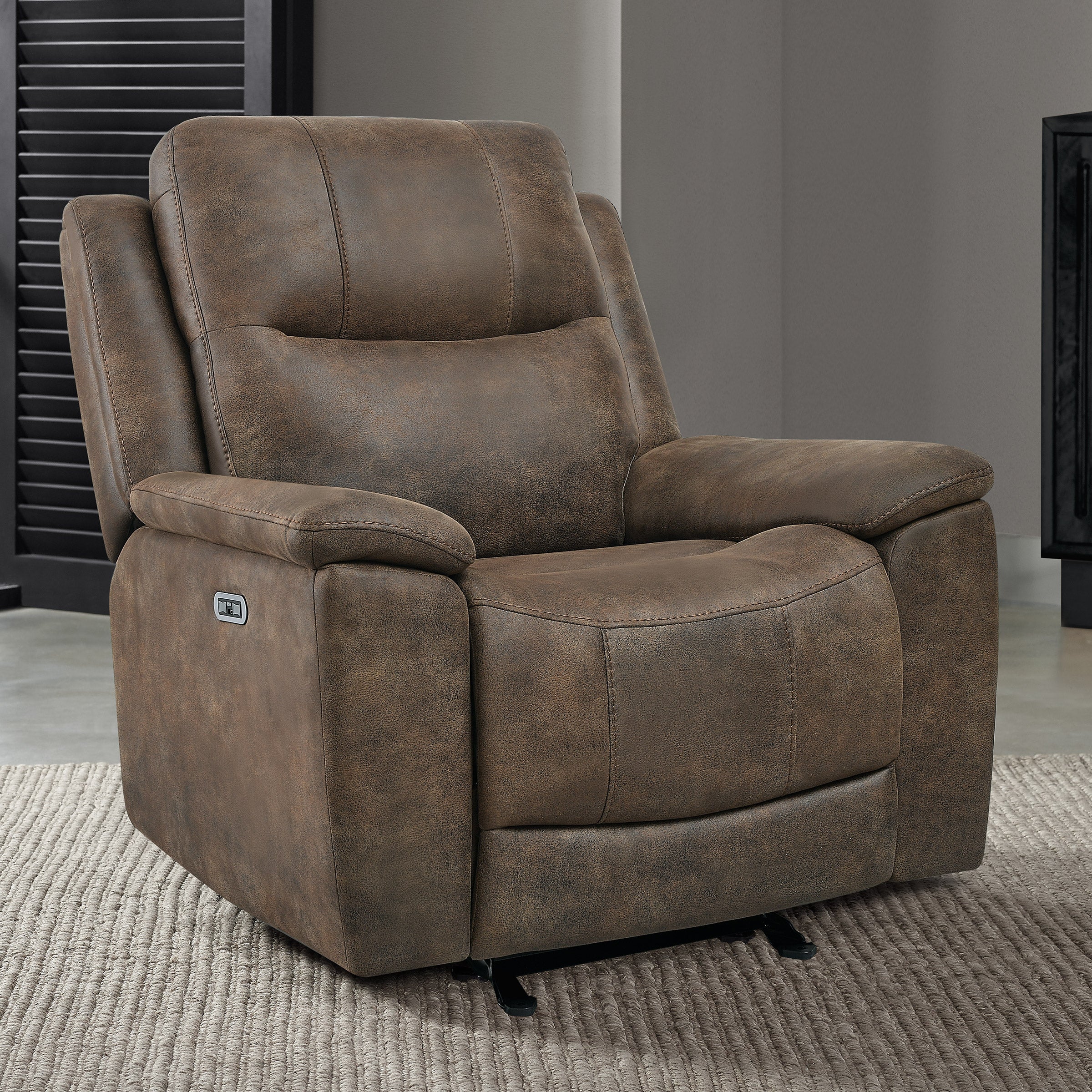 BARCALOUNGER CYPRUS FABRIC POWER RECLINER WITH POWER HEADREST