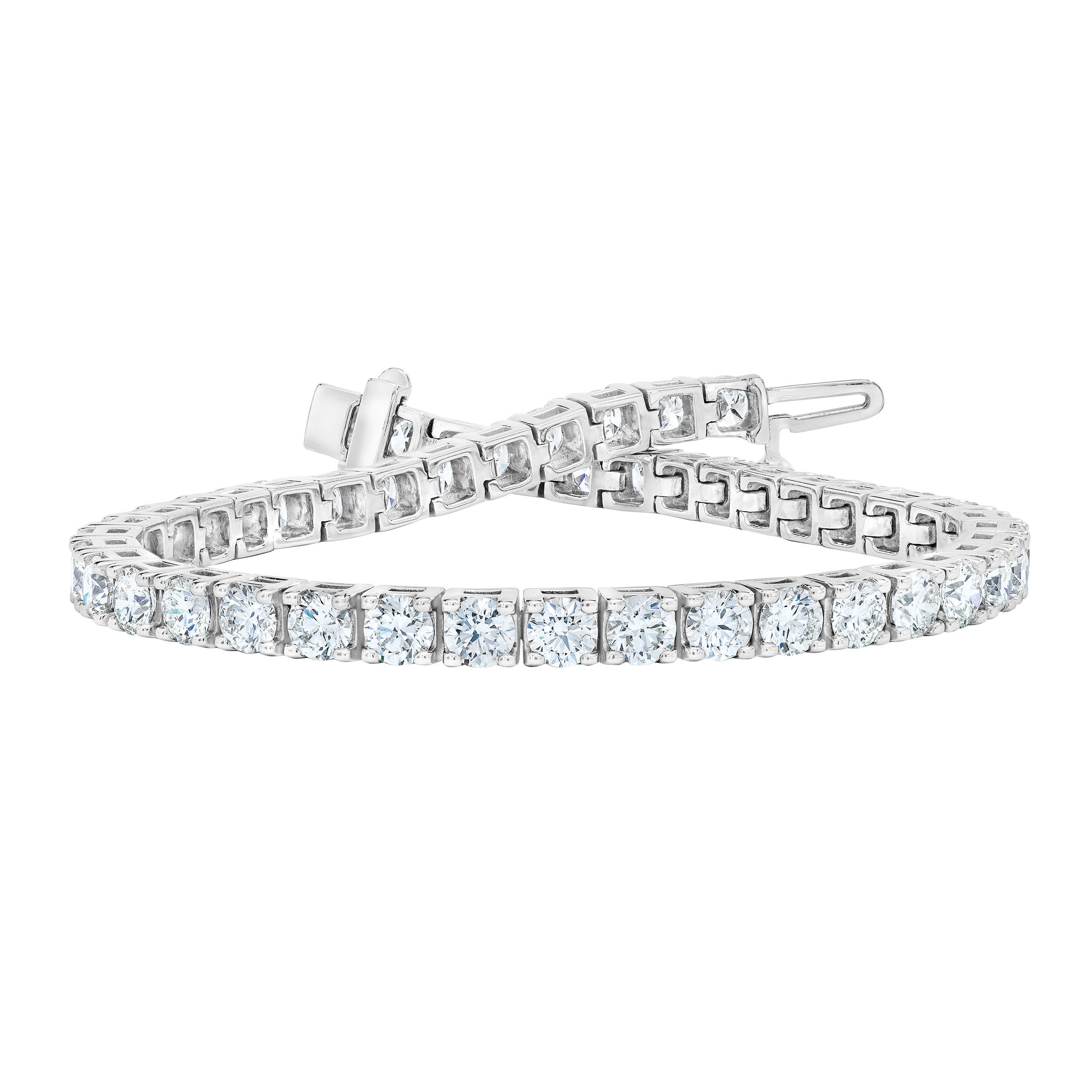 14KT WHITE GOLD VS2 I 8.00CTW ROUND DIAMOND TENNIS BRACELET - Image 1