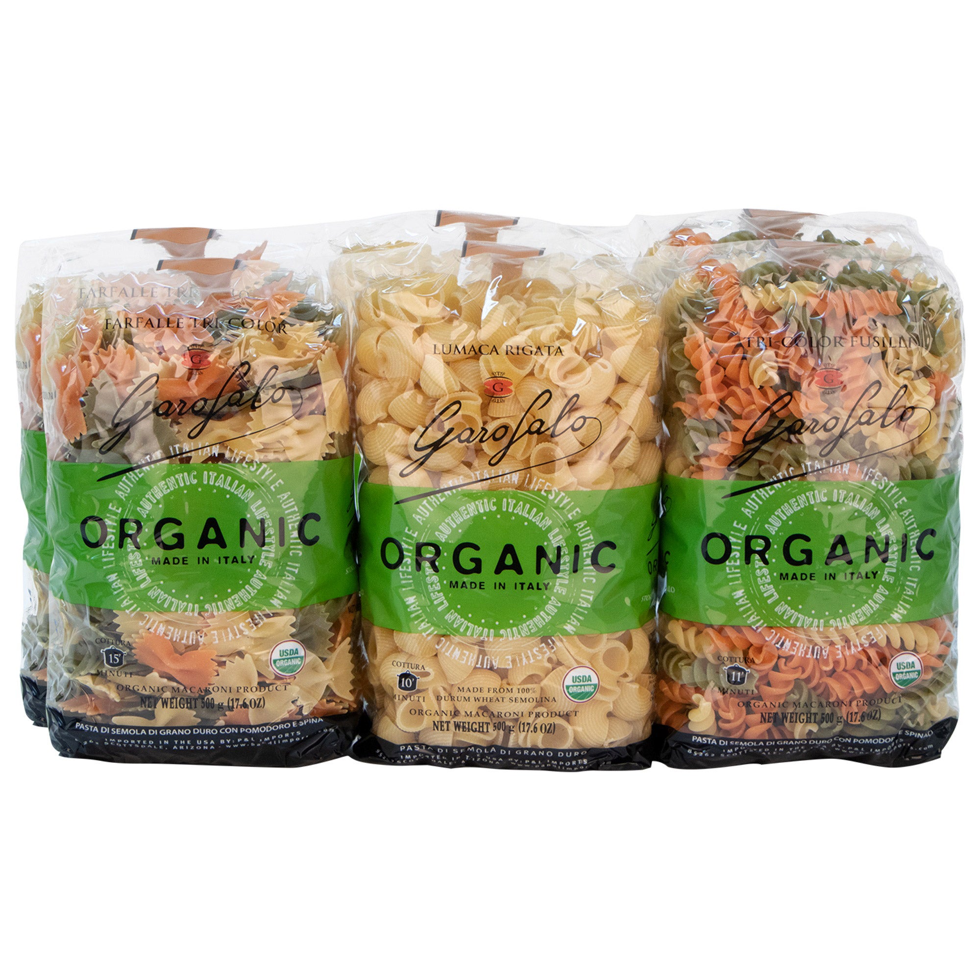 ORGANIC GAROFALO PASTA VARIETY PACK 6 PACK 1.1 POUNDS EACH - Image 1
