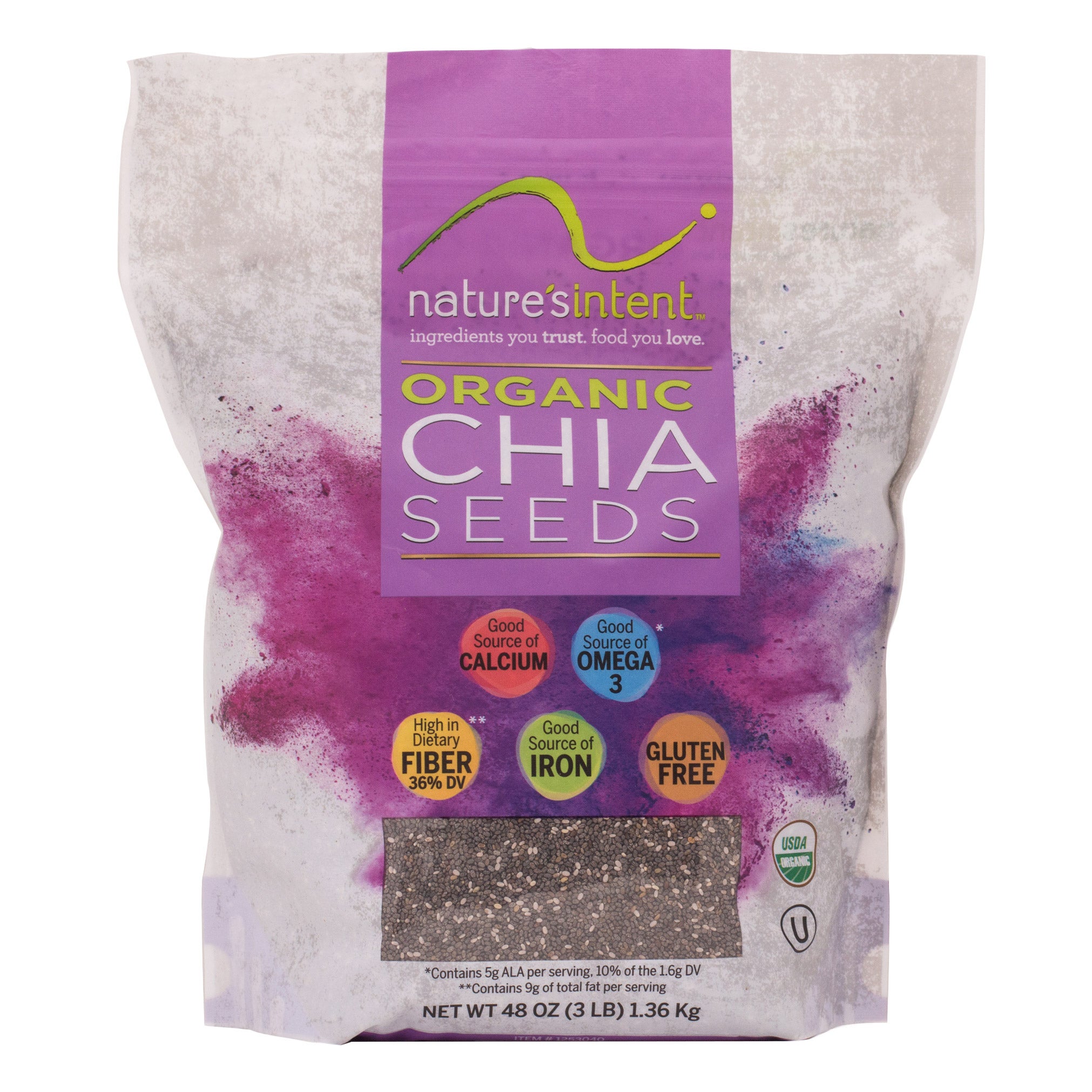 NATURE'S INTENT ORGANIC CHIA SEEDS 48 OZ - Image 1