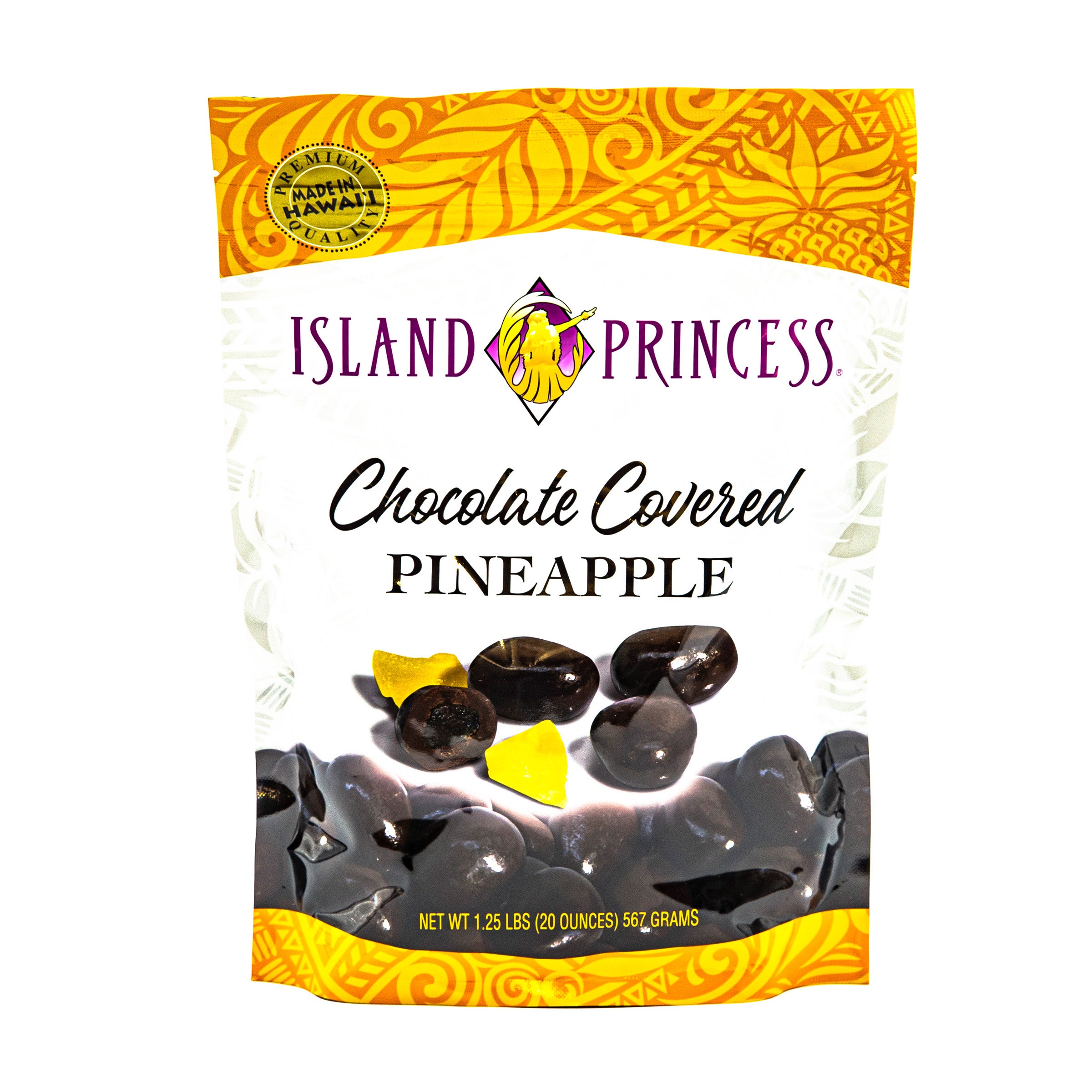 ISLAND PRINCESS CHOCOLATE COVERED PINEAPPLE 20 OZ