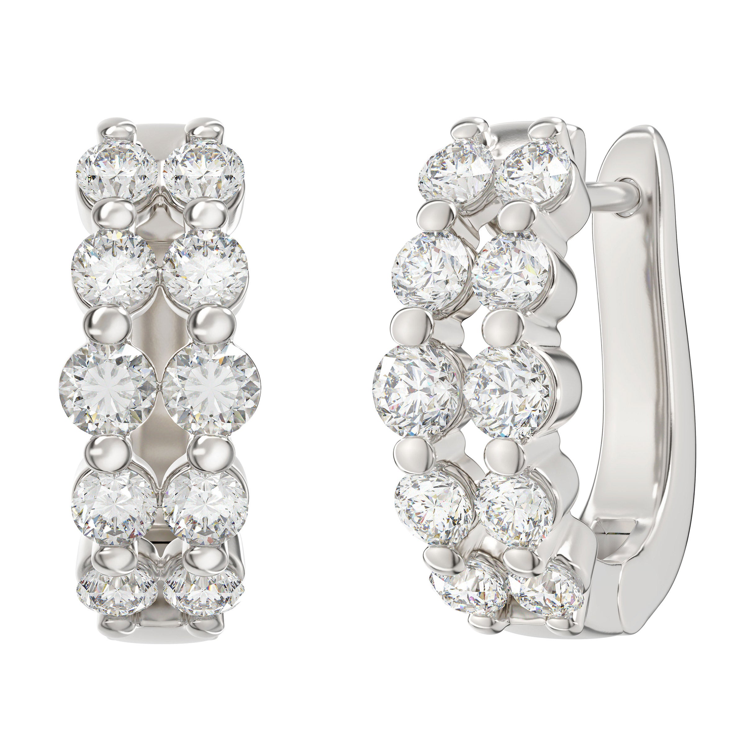 14KT WHITE GOLD VS2 I 0.96CTW ROUND DIAMOND EARRINGS