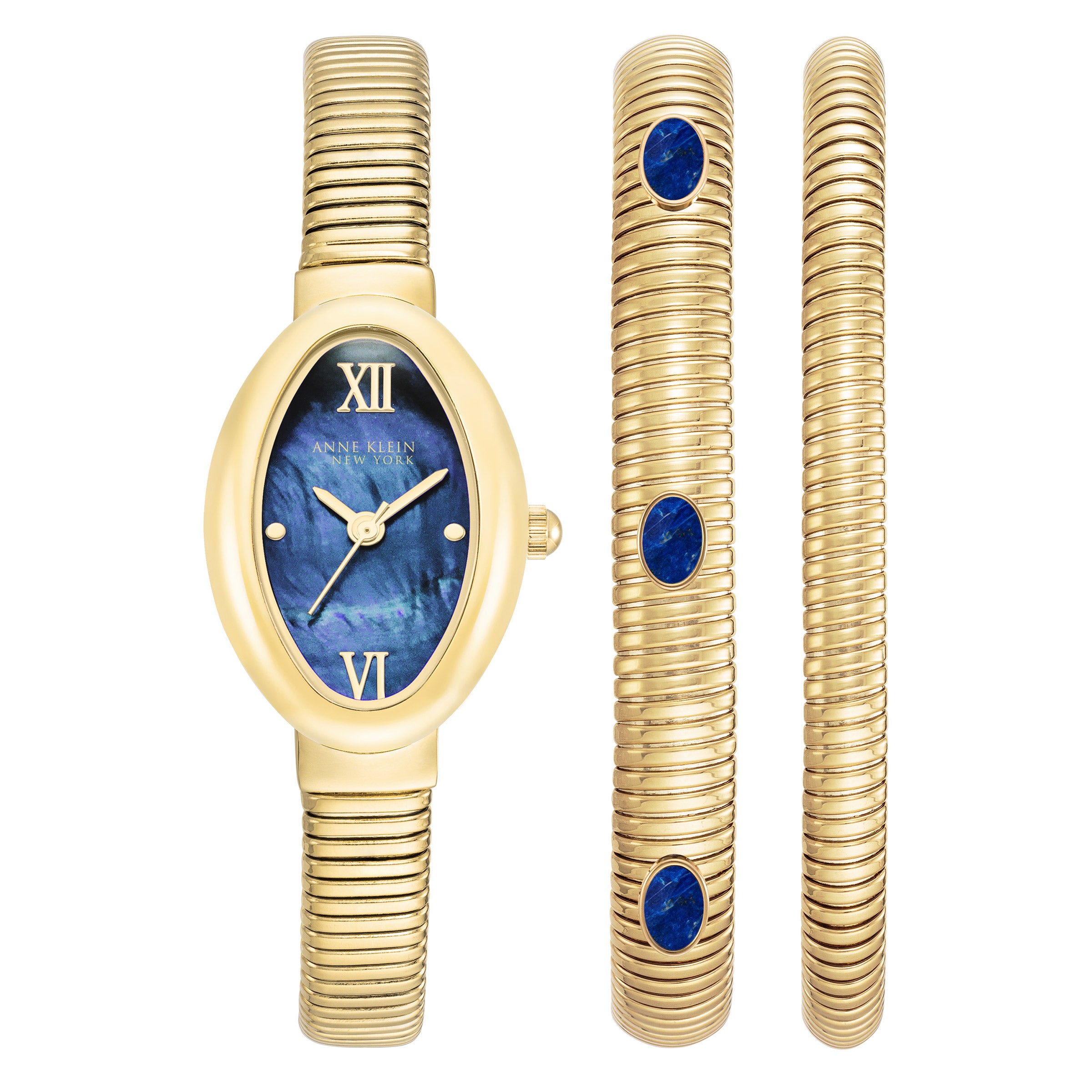 AKNY BLUE LAPIS BRACELET LDS WATCH SET - Image 1