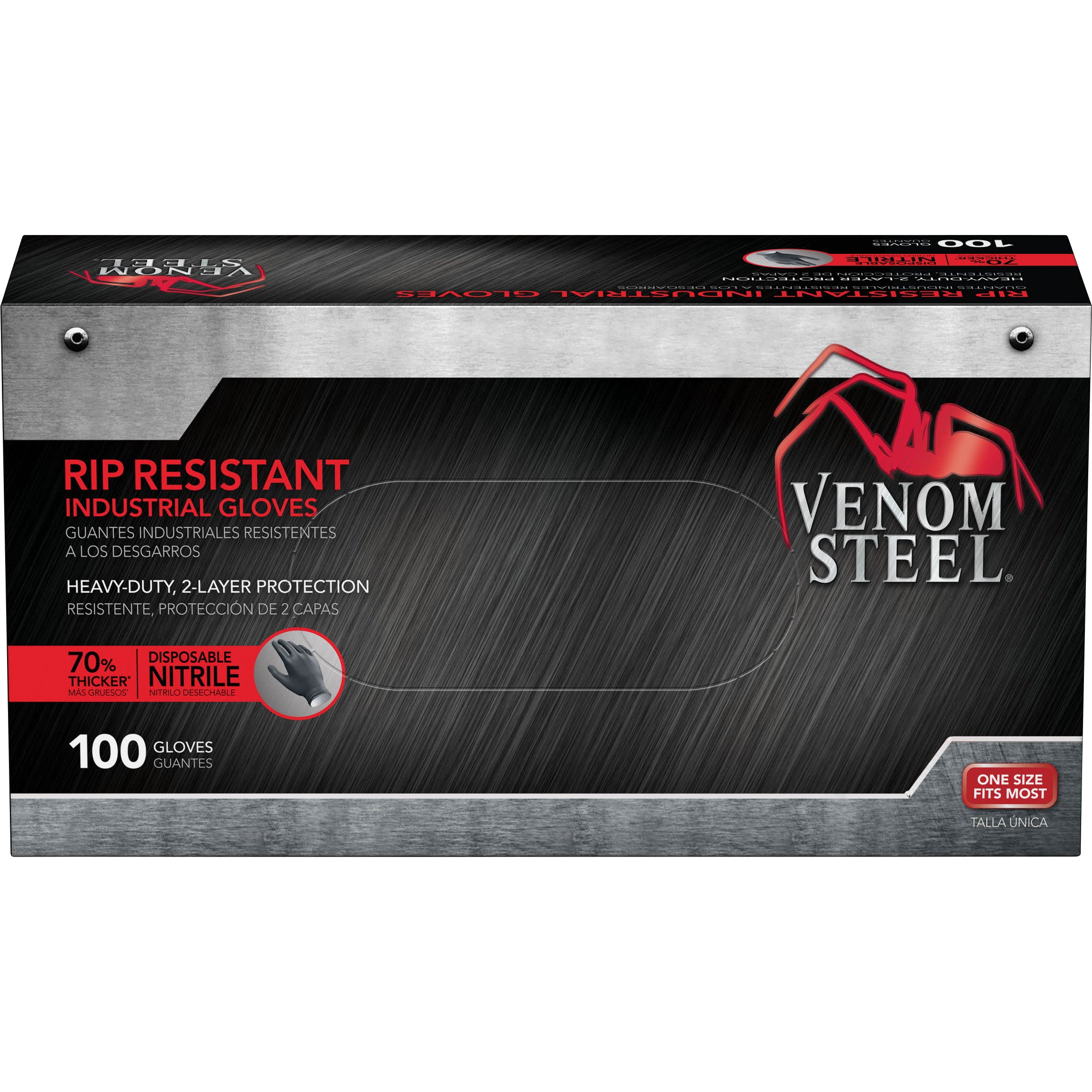 VENOM STEEL INDUSTRIAL GLOVES ONE-SIZE 100CT - Image 1