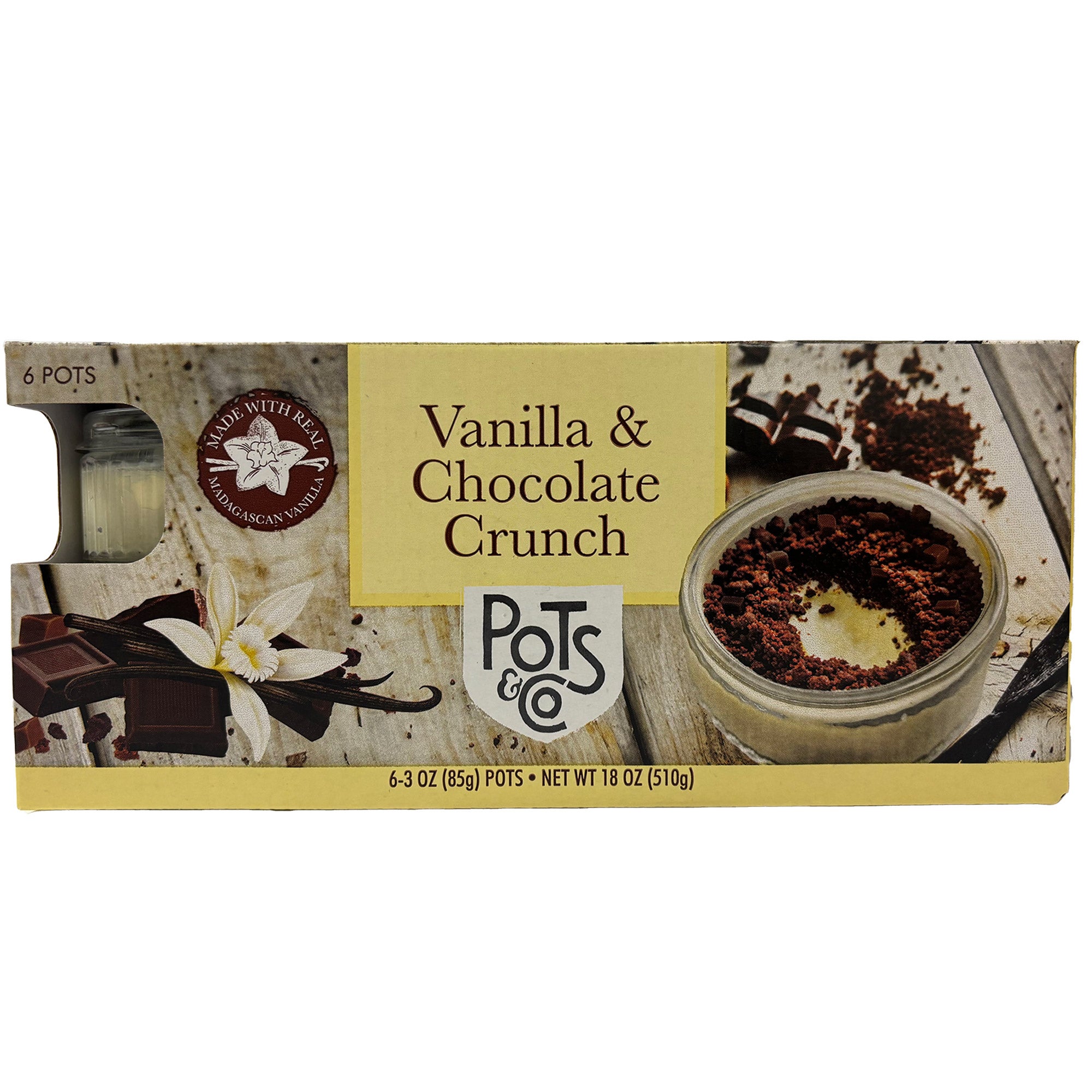 POTS & CO VANILLA & CHOC CRUNCH 6/3 OUNCE CUPS