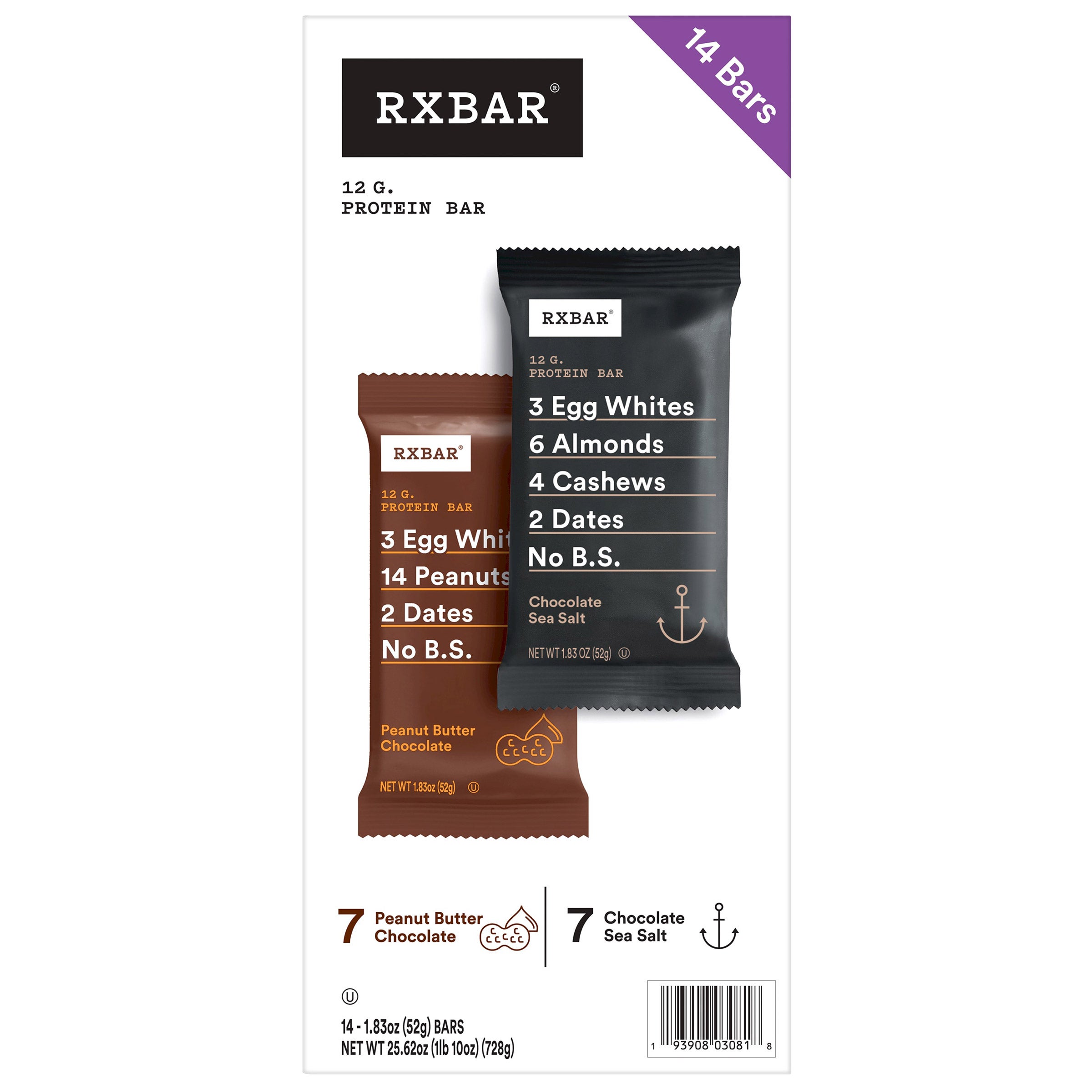 RX BAR VARIETY PACK 14 COUNT 1.83 OZ EACH