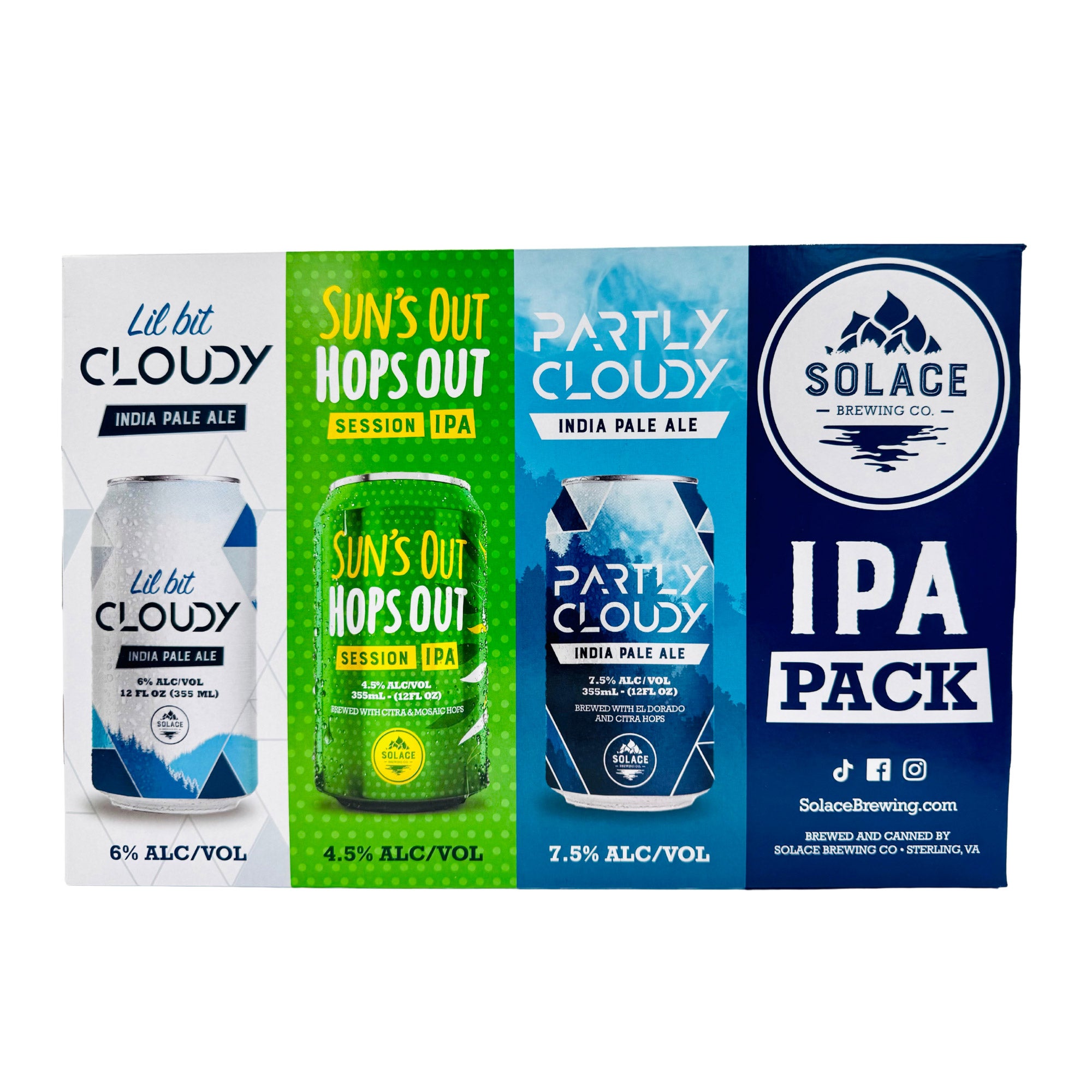 SOLACE BREWING IPA VARIETY PACK 24PK 12 OZ ( 9 QTS)