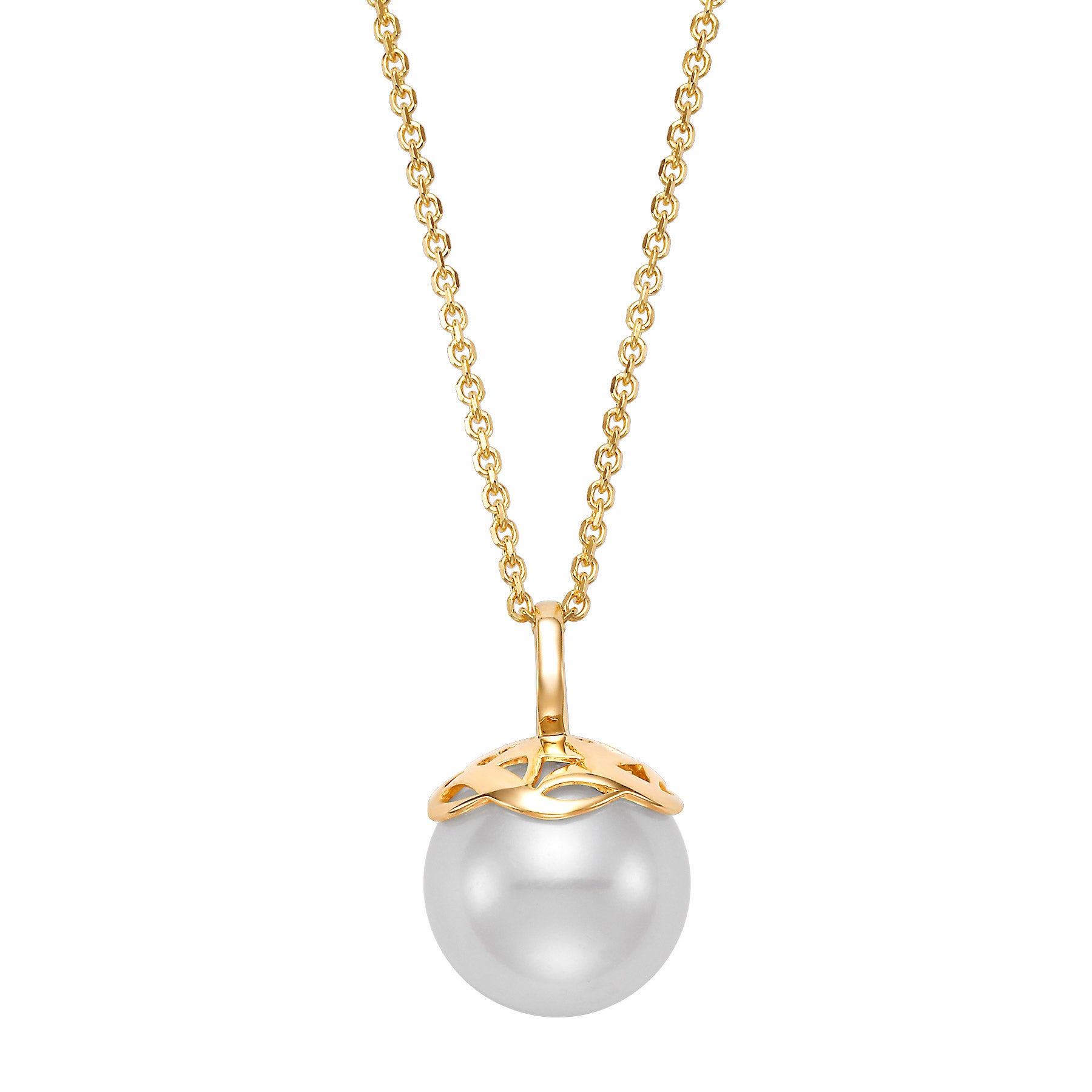 14KT GOLD 10.5-11MM FRESHWATER CULTURED PEARL 18¨ NECKLACE