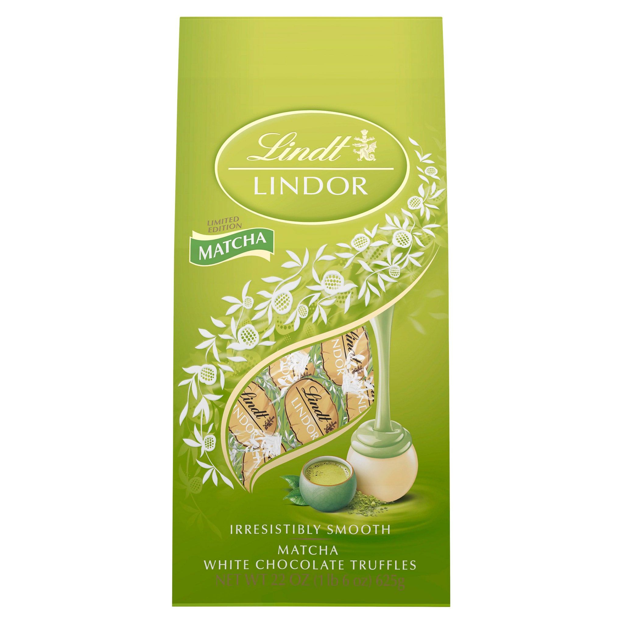 LINDT LINDOR MATCHA TRUFFLES 22 OUNCE BAG