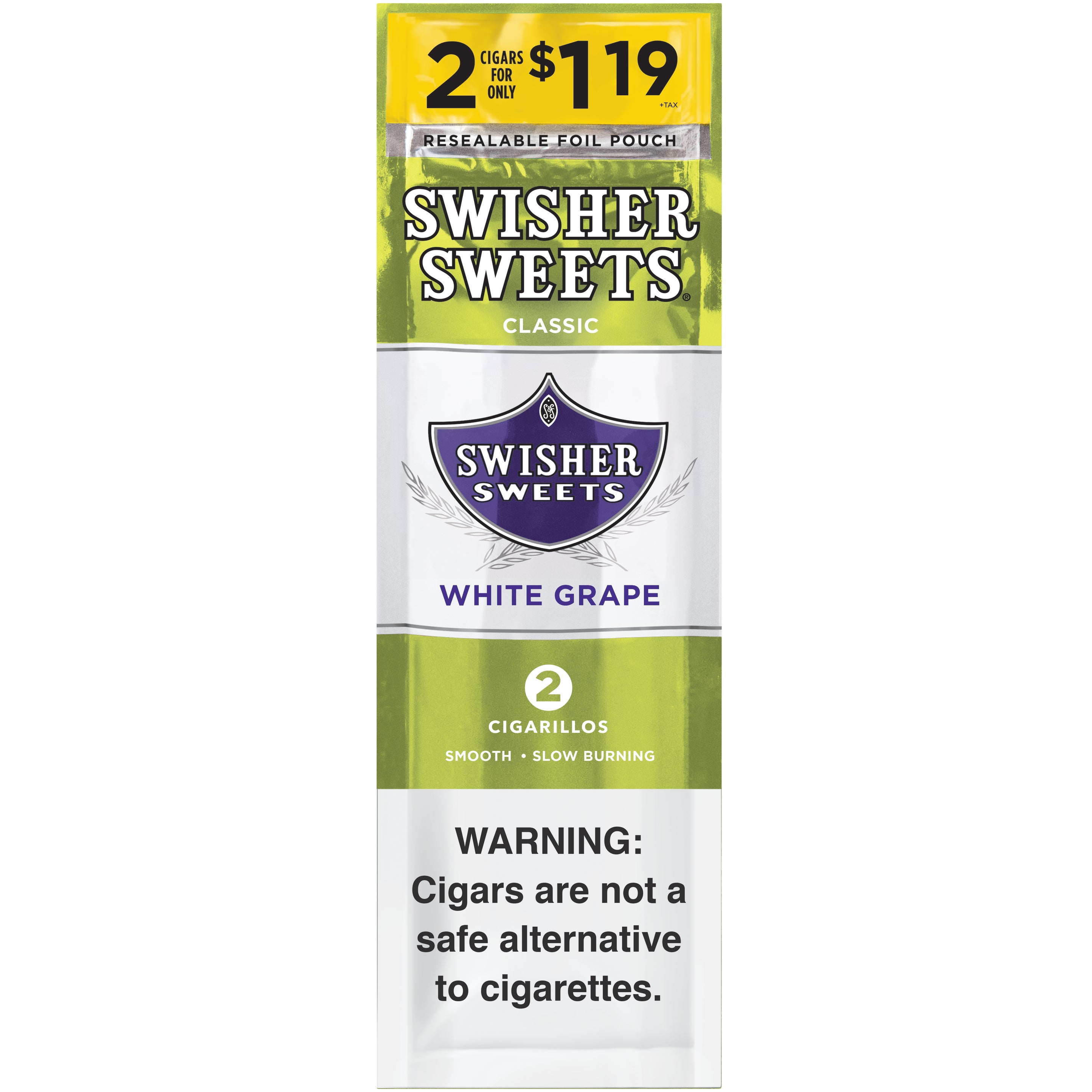 SWISHER SWEETS WHITE GRAPE CGRLOS 30/2CT $1.19 PP