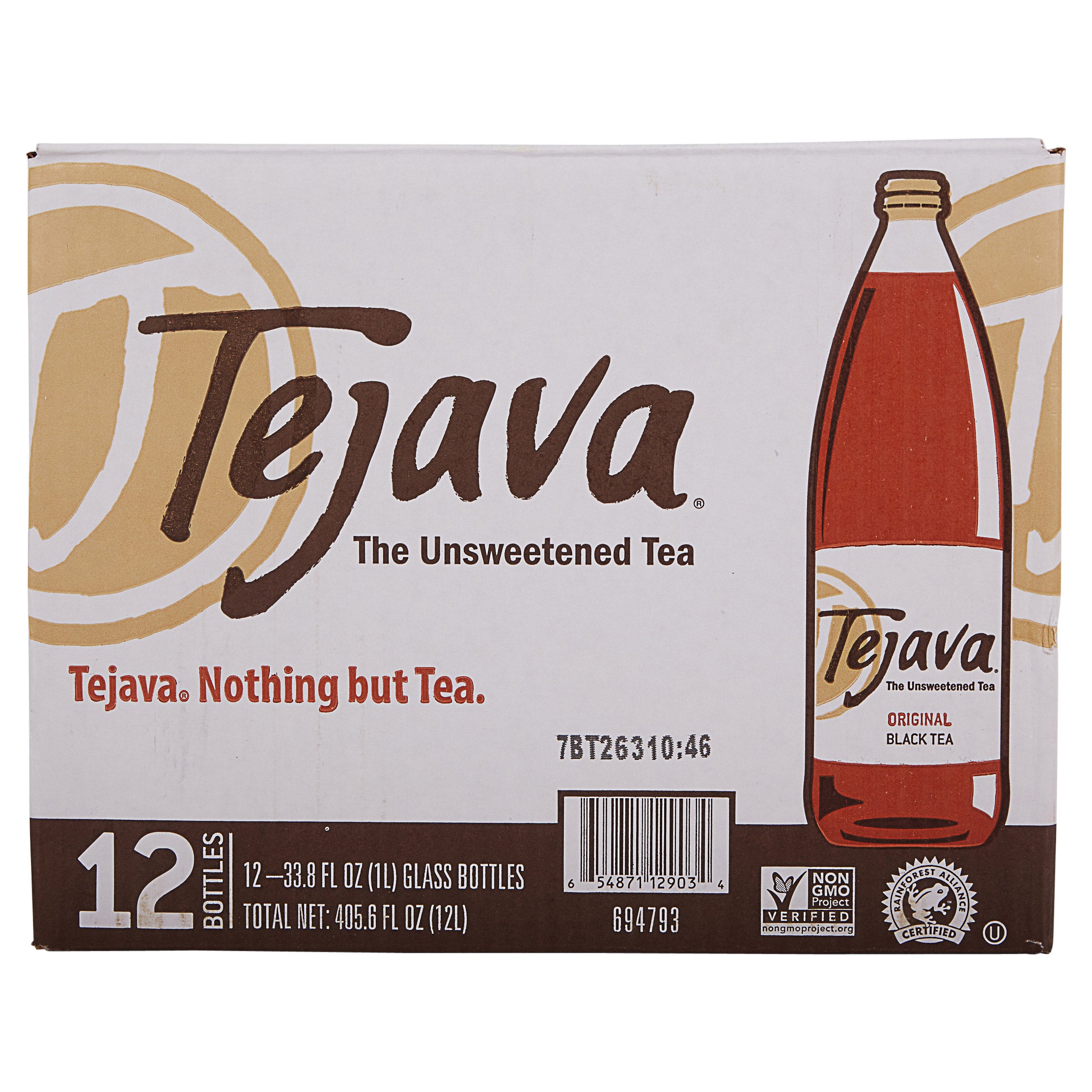 TEJAVA UNSWEETENED BLACK ICED TEA 12/33.8 OZ GLASS BTL
