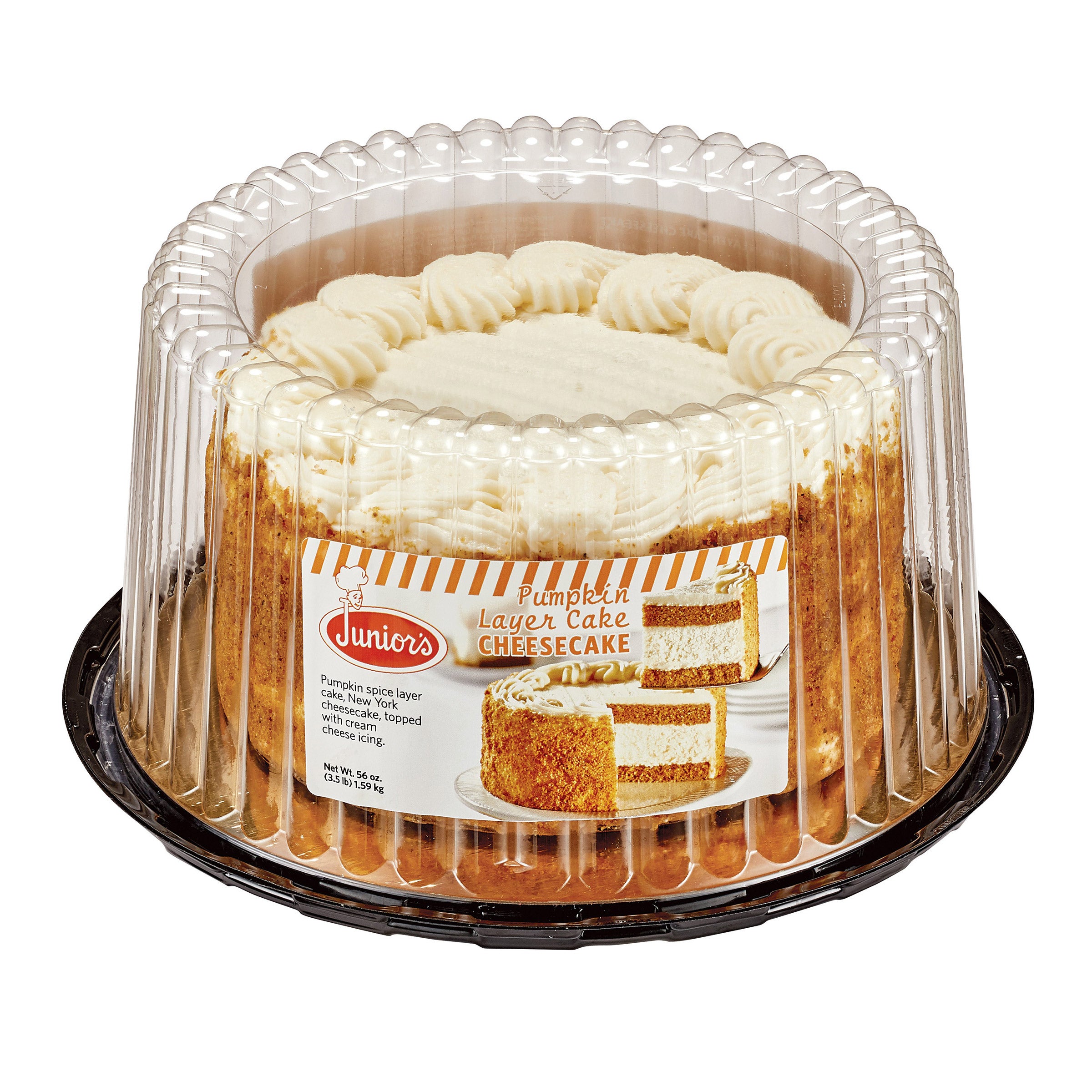 JUNIOR'S CHEESECAKE & PUMPKIN LAYER CAKE 56 OZ (3.5 LBS)