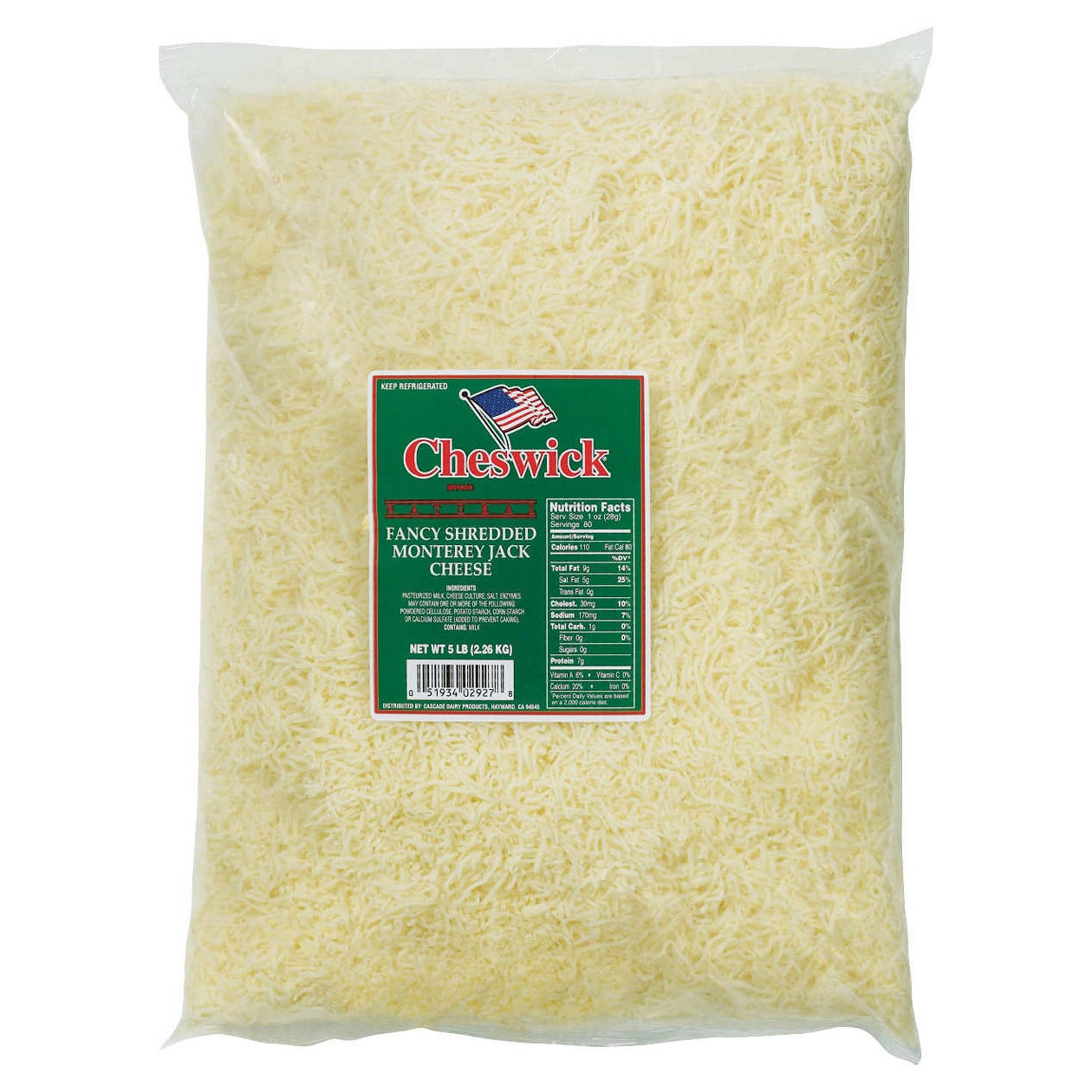 CHESWICK SHREDDED MONTEREY JACK 5 LB