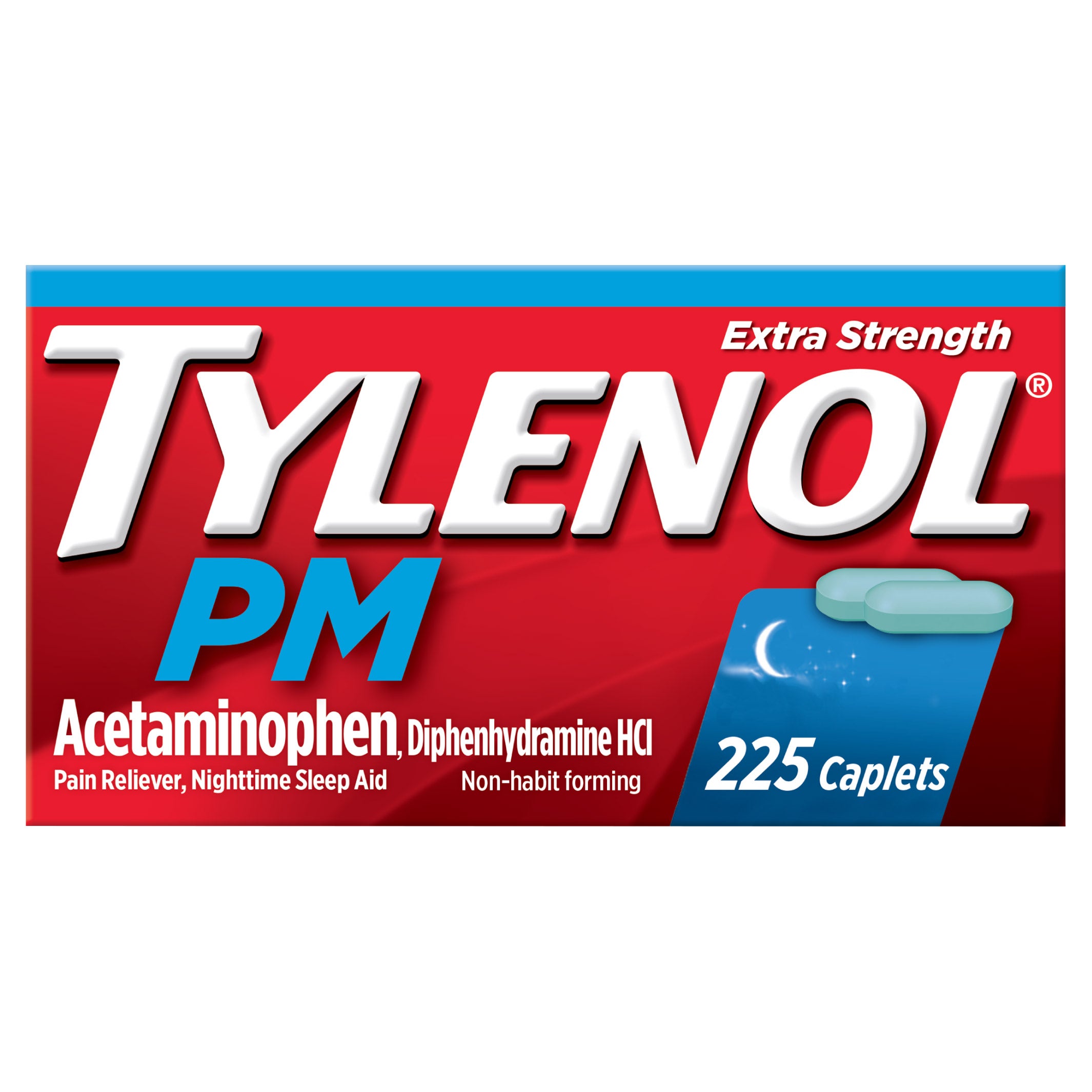 TYLENOL PM EXTRA STRENGTH 225 CAPLETS - Image 1